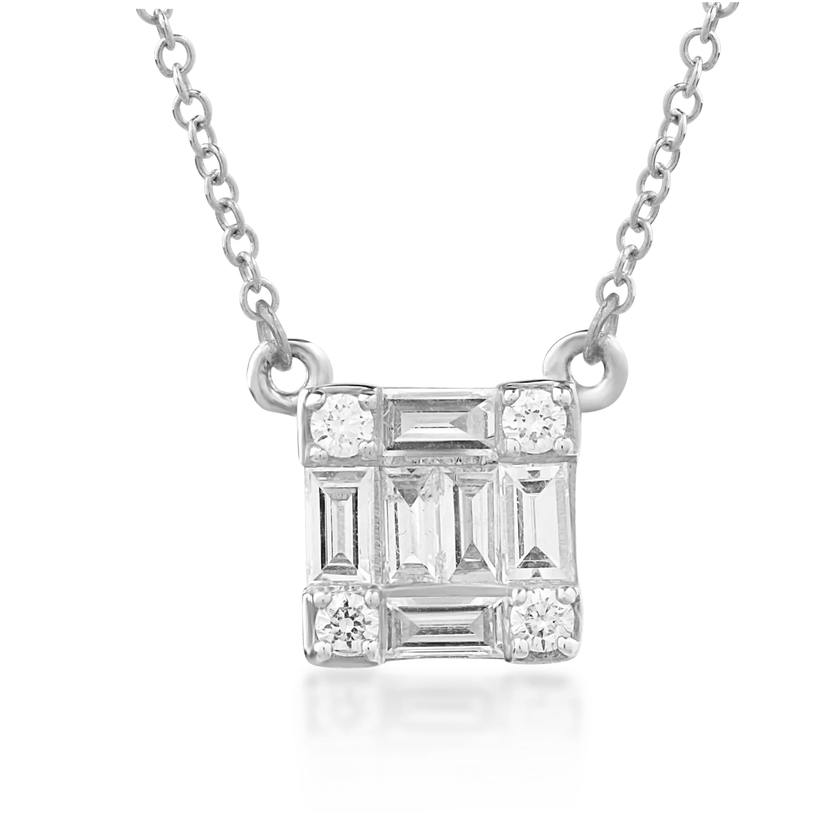 Lanț cu pandantiv din aur alb cu diamante de 0.291ct Lanț cu pandantiv din aur alb cu diamante de 0.291ct