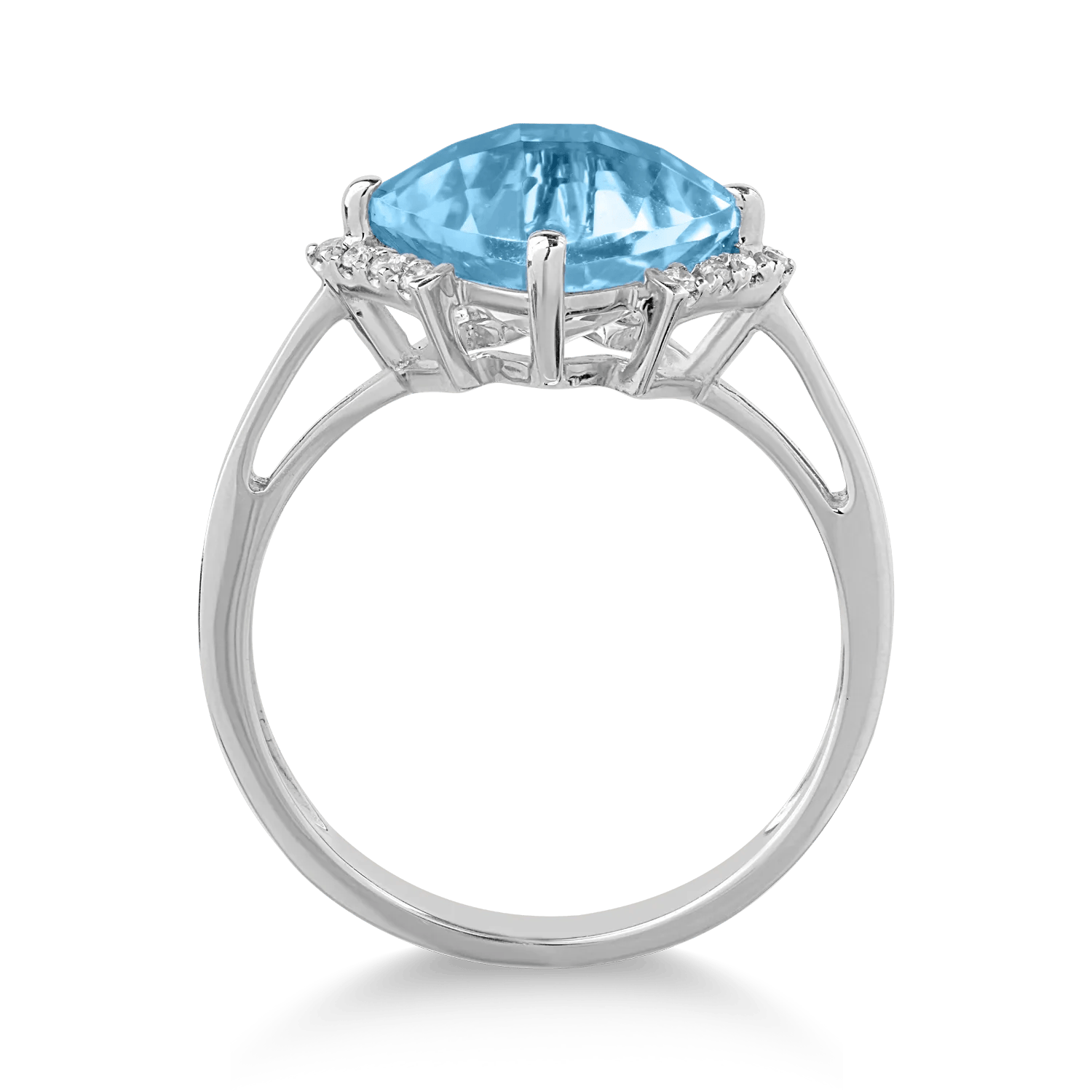 Inel din aur alb cu topaz și diamante – Teilor Inel din aur alb cu topaz și diamante - Teilor