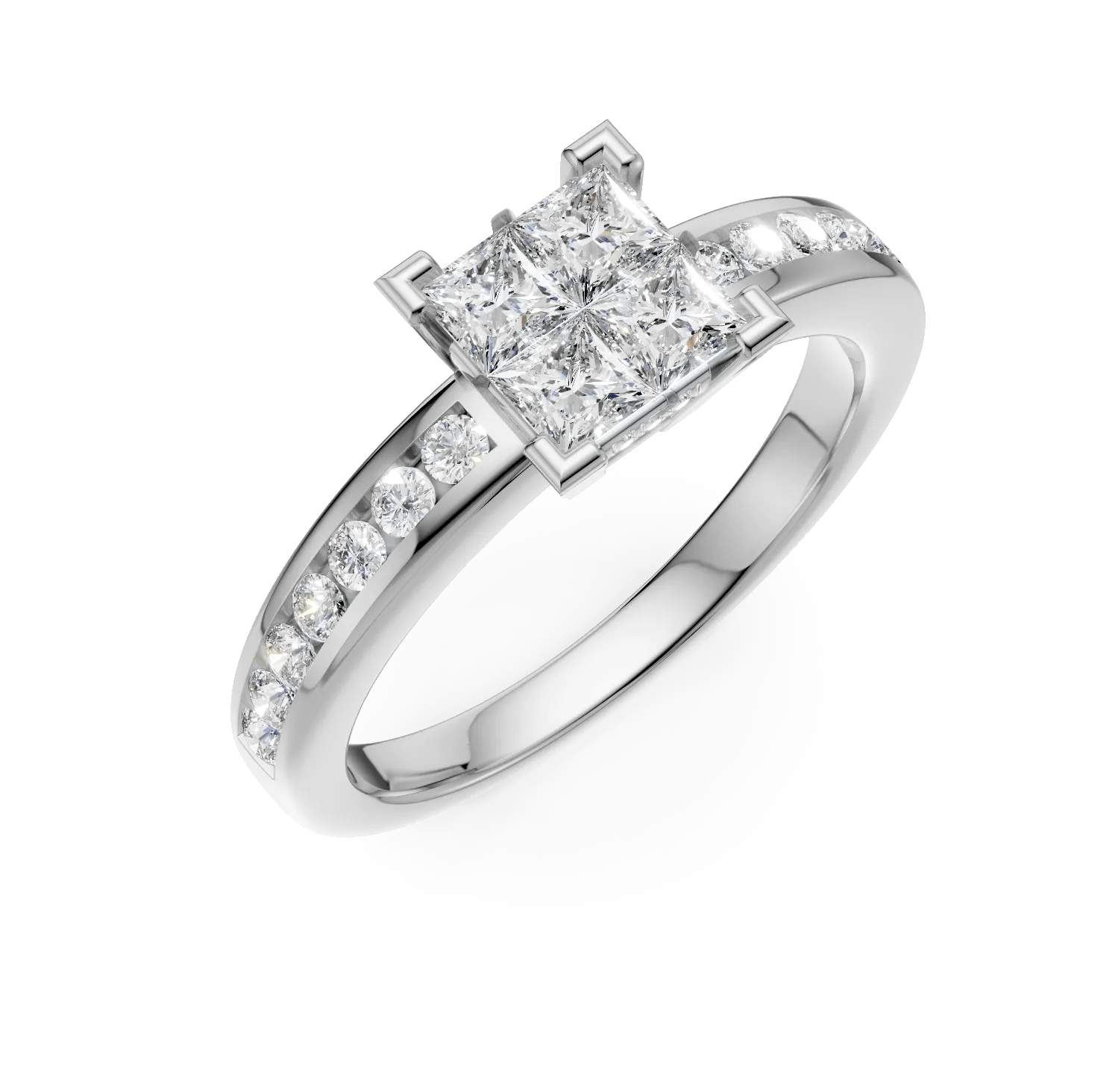 Inel de logodnă din aur alb cu diamante de 0.7ct Inel de logodnă din aur alb cu diamante de 0.7ct