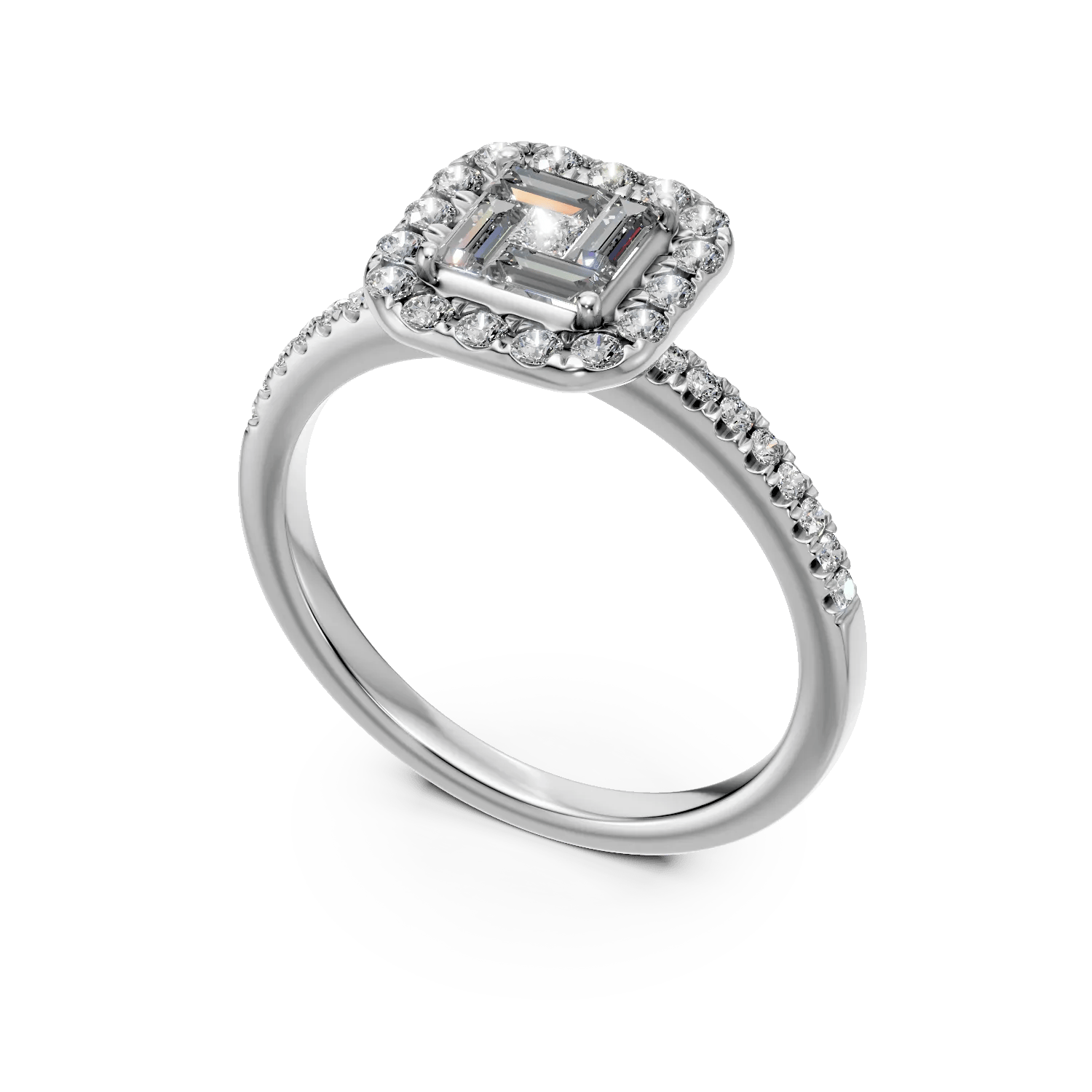 Inel logodnă aur alb cu diamante – Teilor Inel logodnă aur alb cu diamante - Teilor