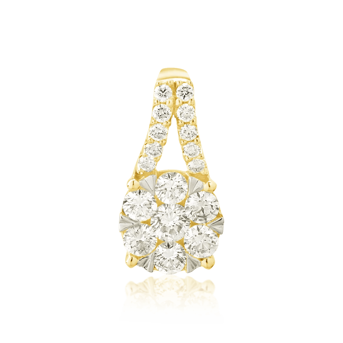 Pandantiv din aur galben cu diamante 0.75ct Pandantiv din aur galben cu diamante 0.75ct