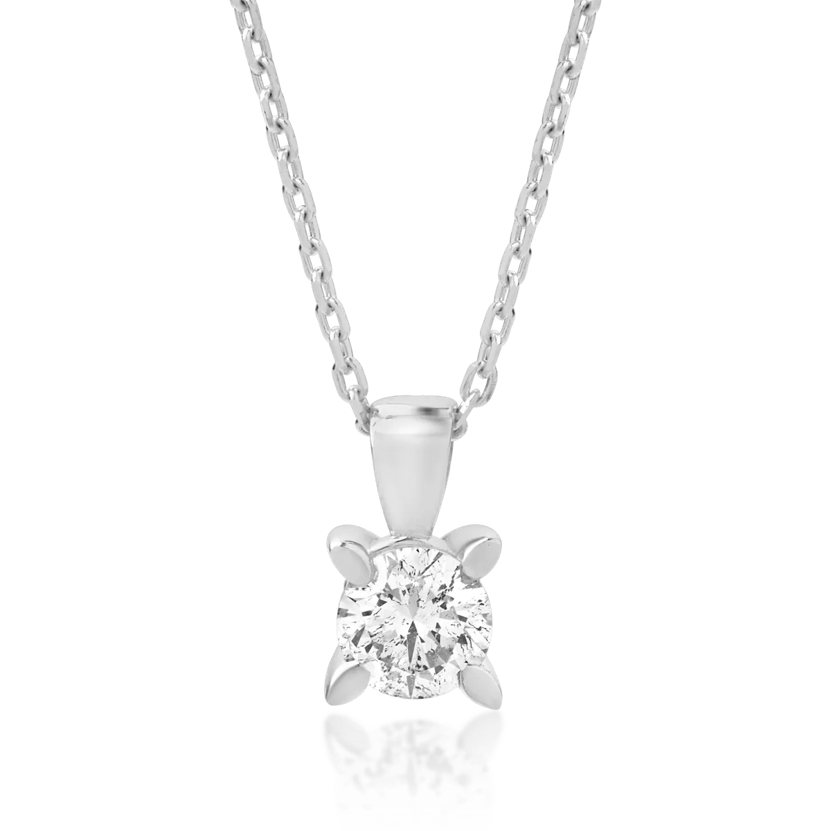 Lanț cu pandantiv din aur alb și diamant de 0.15ct Lanț cu pandantiv din aur alb și diamant de 0.15ct