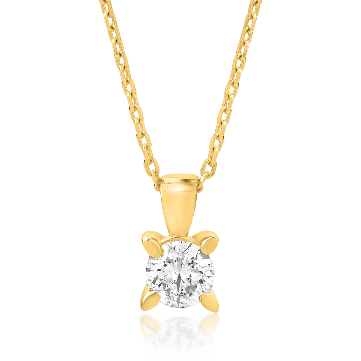 Lănțișor cu pandantiv din aur galben și diamant de 0.15ct Lănțișor cu pandantiv din aur galben și diamant de 0.15ct