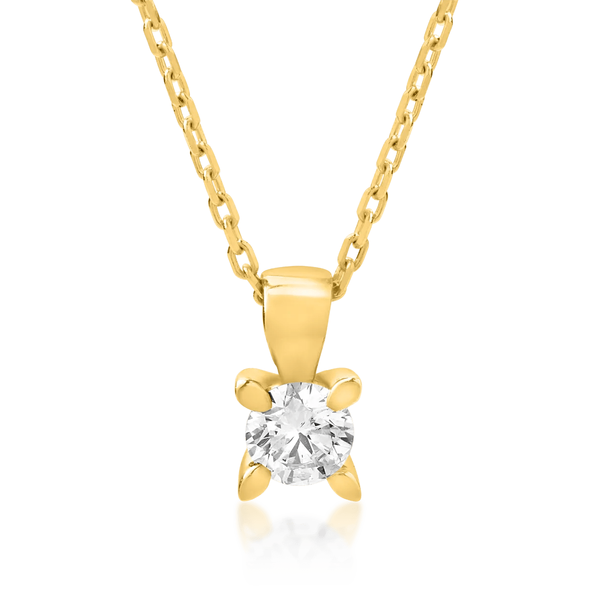 Lanț cu pandantiv din aur galben și diamant de 0.2ct Lanț cu pandantiv din aur galben și diamant de 0.2ct