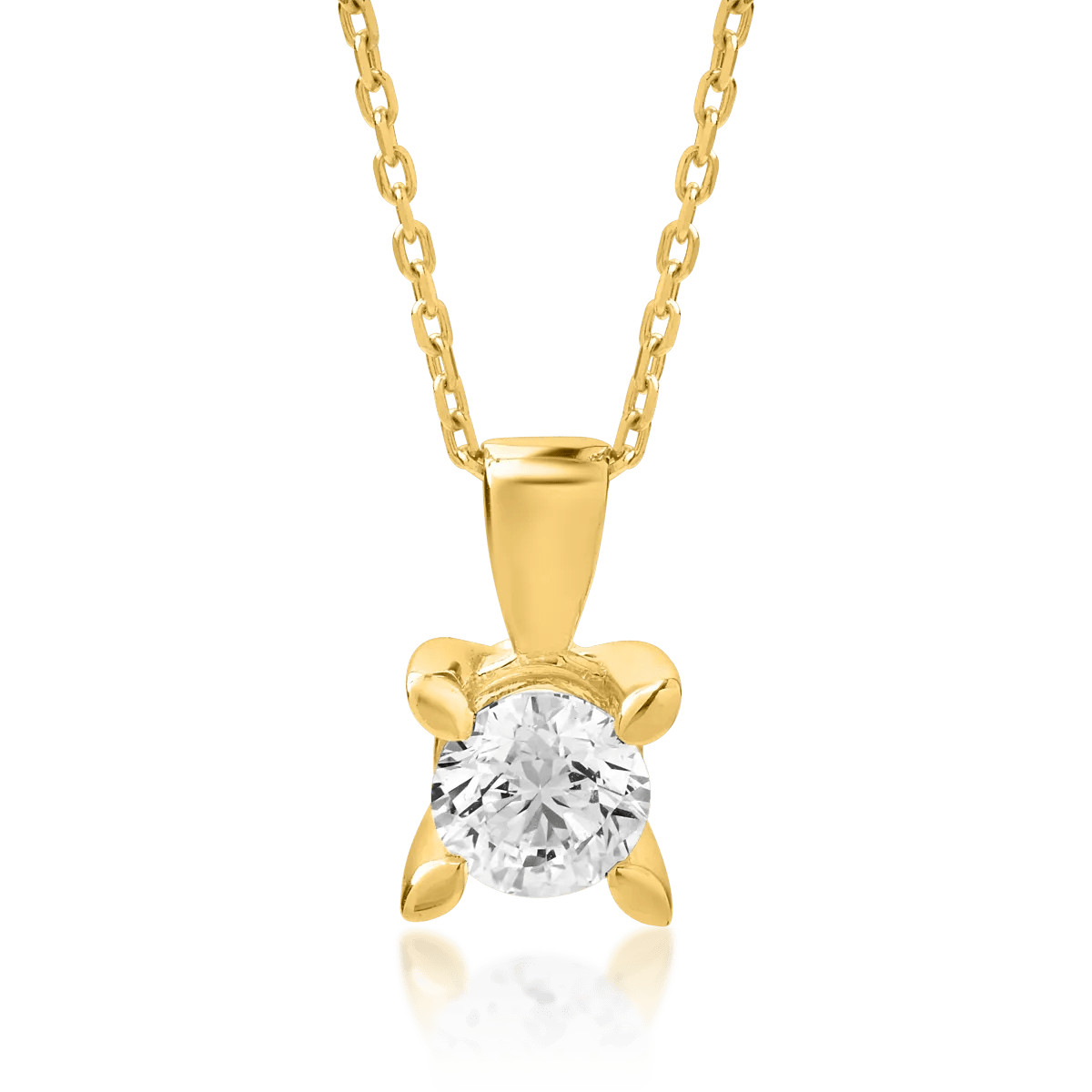 Lănțișor cu pandantiv din aur galben și diamant de 0.5ct Lănțișor cu pandantiv din aur galben și diamant de 0.5ct