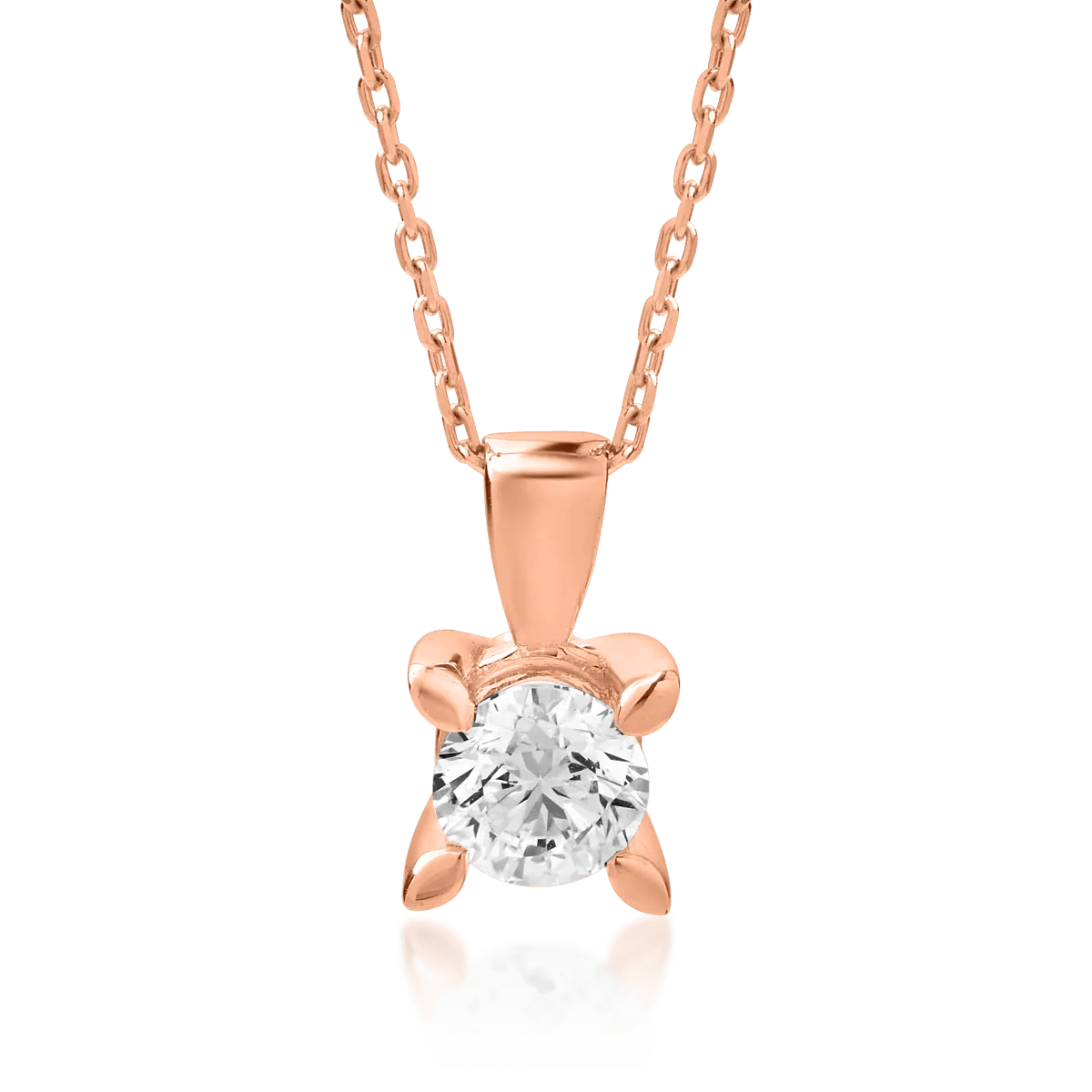 Lanț cu pandantiv din aur roz și diamant de 0.5ct Lanț cu pandantiv din aur roz și diamant de 0.5ct