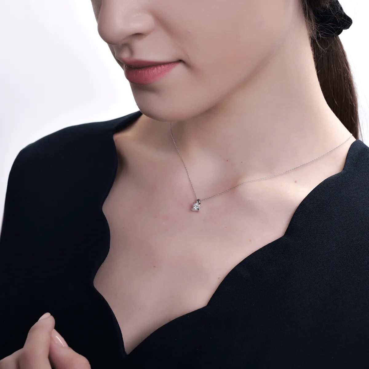 Lanț aur alb și diamant de 1ct Lanț aur alb și diamant de 1ct