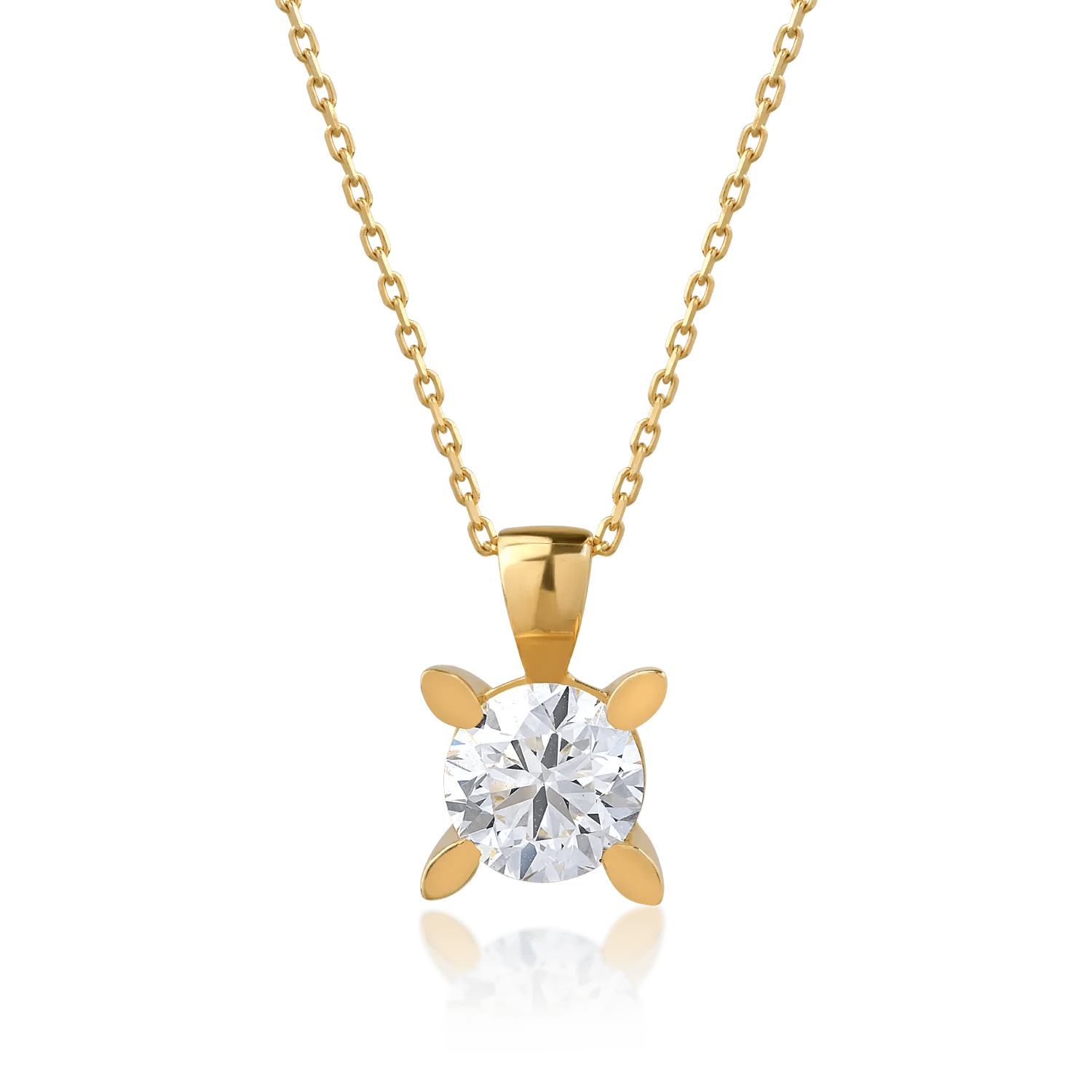 Lănțișor cu medalion din aur galben cu diamant de 1ct Lănțișor cu medalion din aur galben cu diamant de 1ct