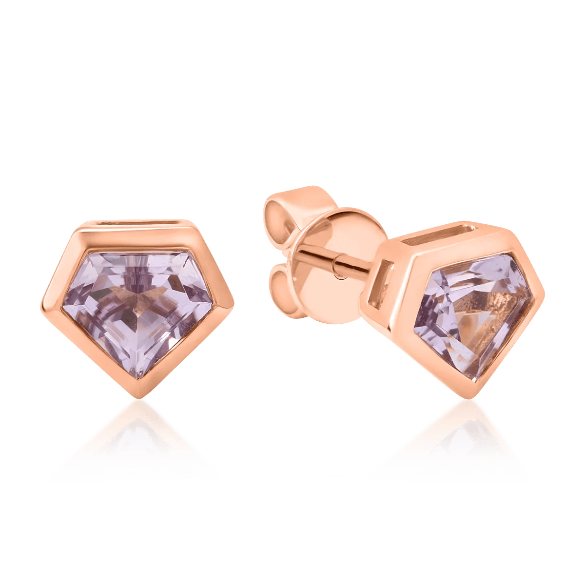 Cercei aur roz cu ametiste roz 1.029ct Cercei aur roz cu ametiste roz 1.029ct