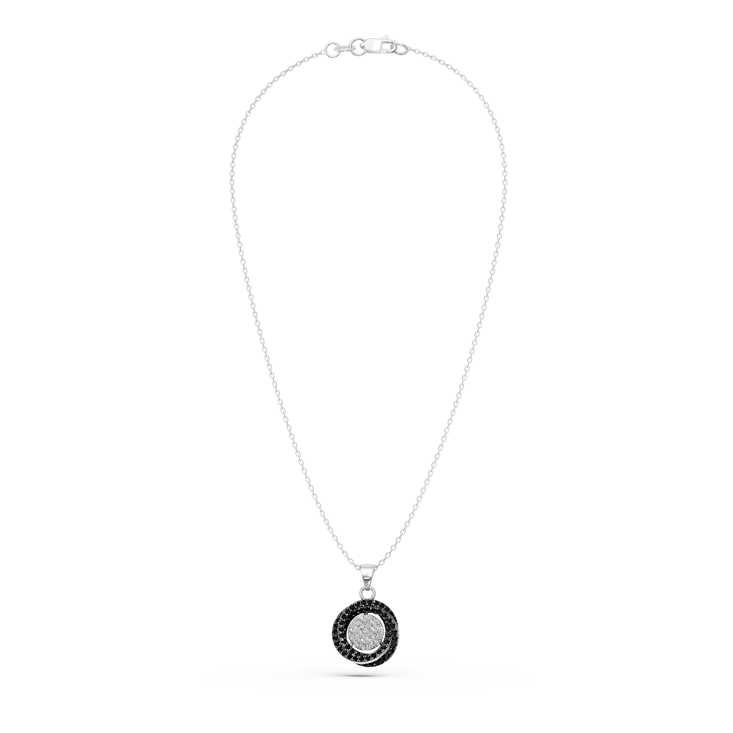 Lanț geometric din aur alb cu diamante – stil rafinat Lanț geometric din aur alb cu diamante - stil rafinat