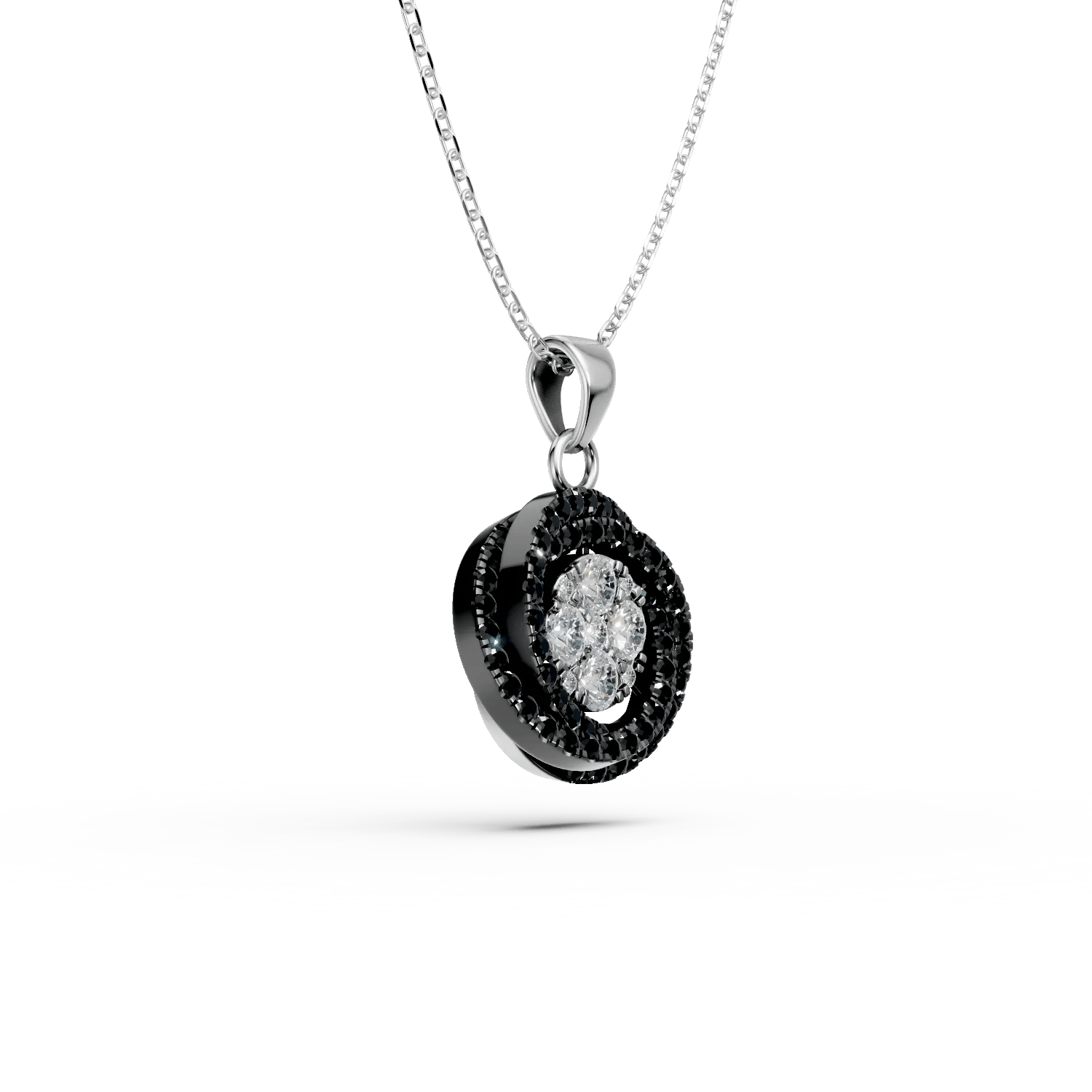 Lanț geometric din aur alb cu diamante – stil rafinat Lanț geometric din aur alb cu diamante - stil rafinat