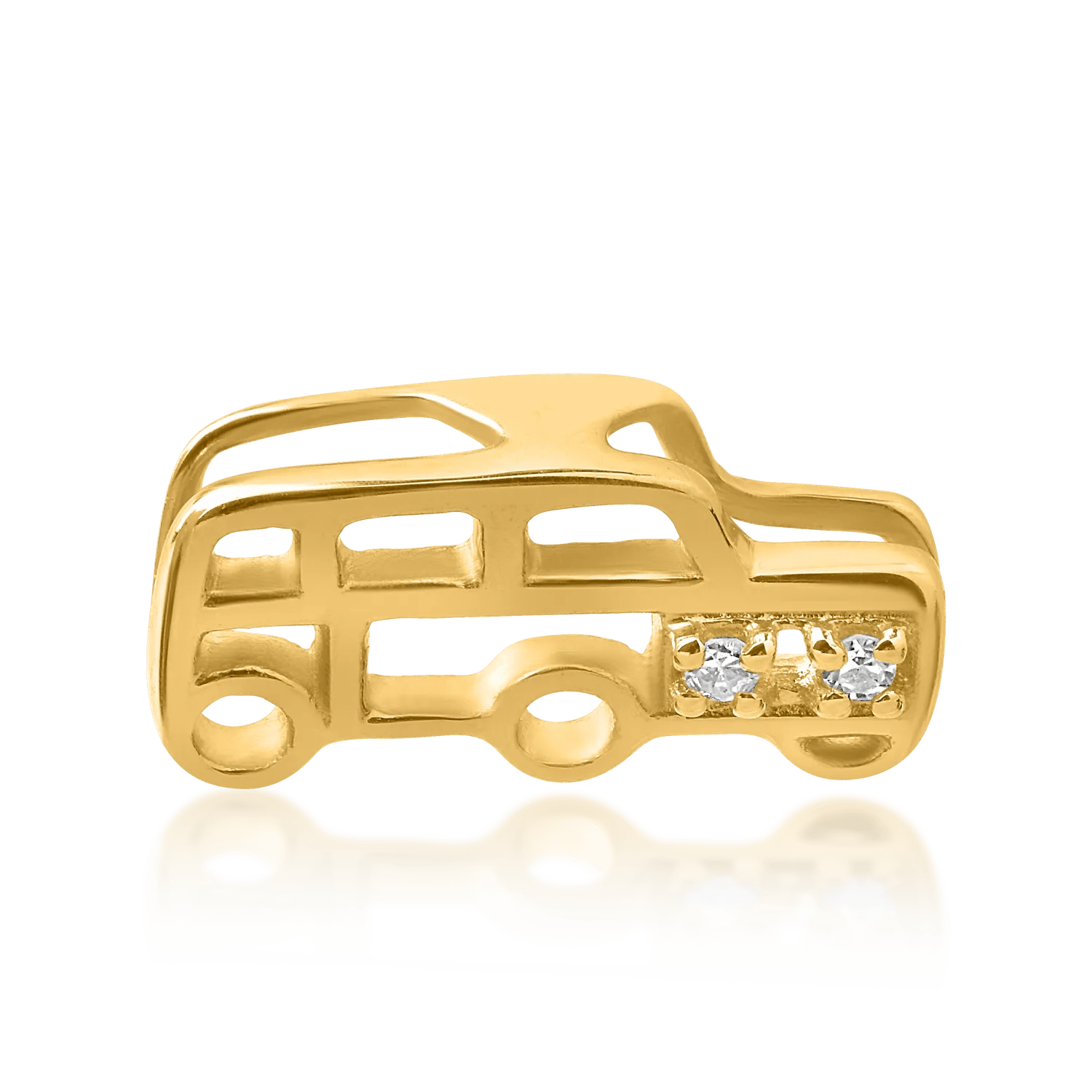 Pandantiv mașinuță din aur galben cu diamante 0.008ct Pandantiv mașinuță din aur galben cu diamante 0.008ct