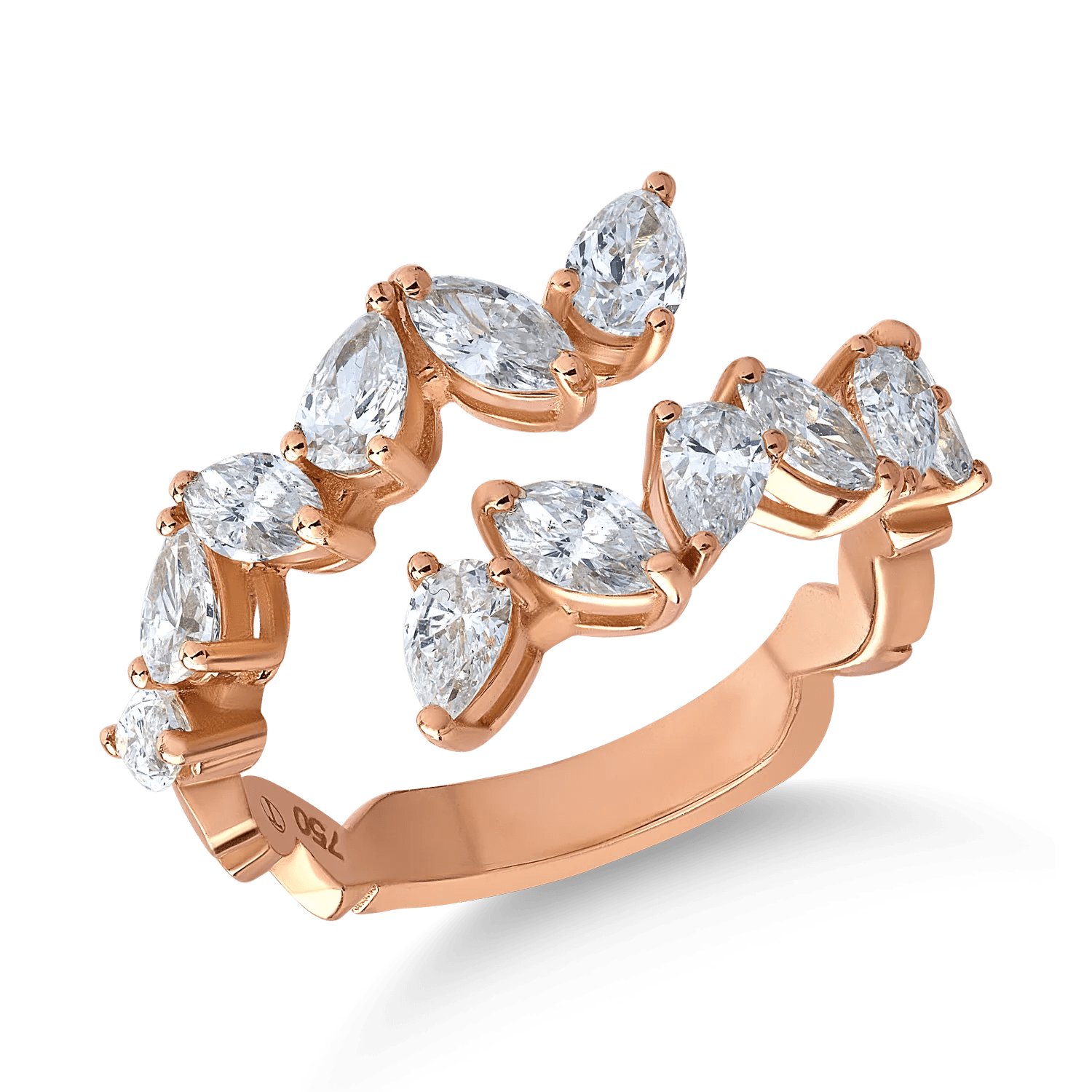 Inel din aur roz cu diamante de 1.6ct Inel din aur roz cu diamante de 1.6ct