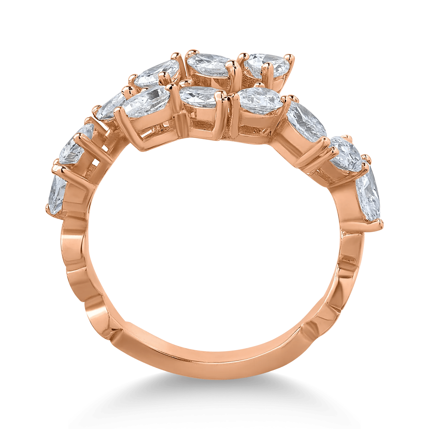 Inel din aur roz cu diamante – bijuterii unice Inel din aur roz cu diamante - bijuterii unice