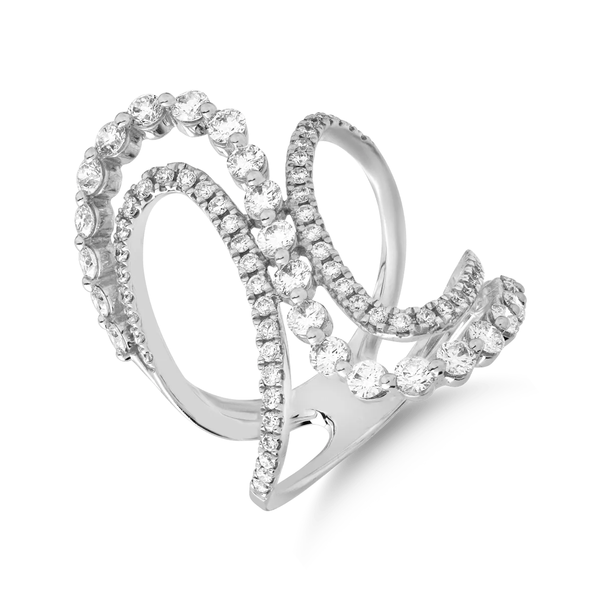 Inel din aur alb cu diamante de 1.552ct Inel din aur alb cu diamante de 1.552ct
