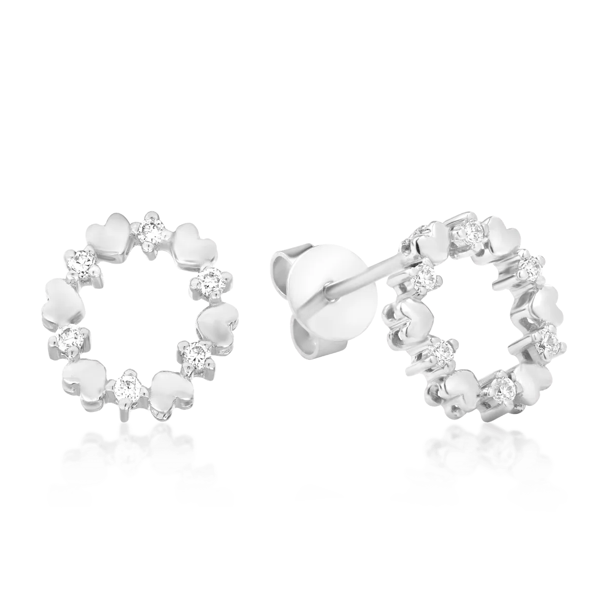 Cercei din aur alb cu diamante de 0.01ct Cercei din aur alb cu diamante de 0.01ct