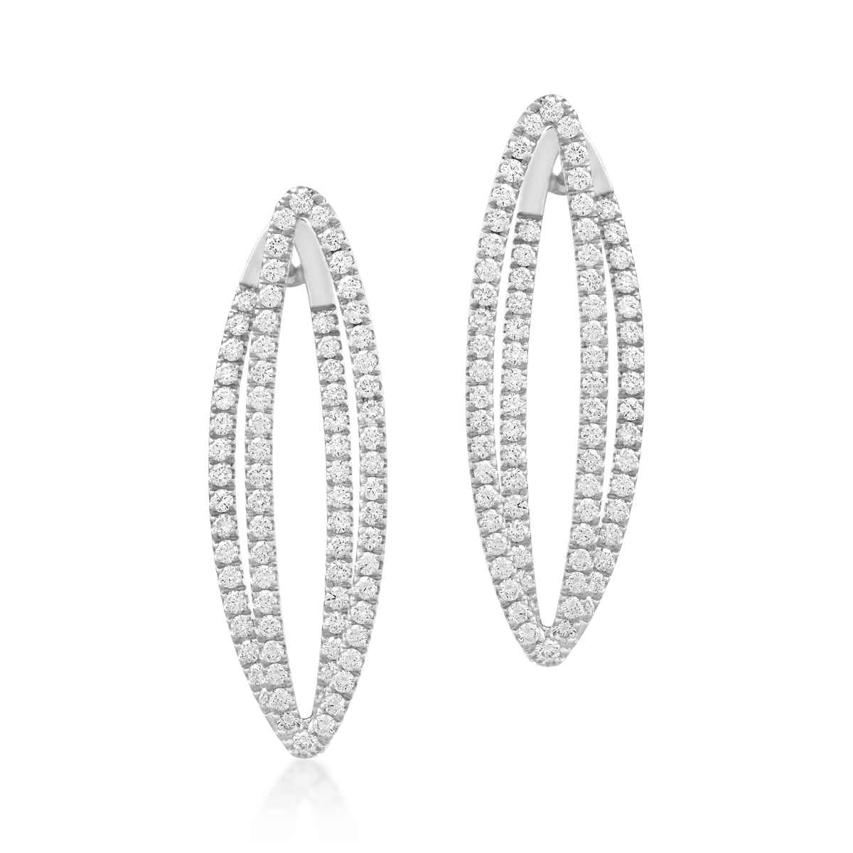 Cercei aur alb cu diamante de 2.2ct Cercei aur alb cu diamante de 2.2ct