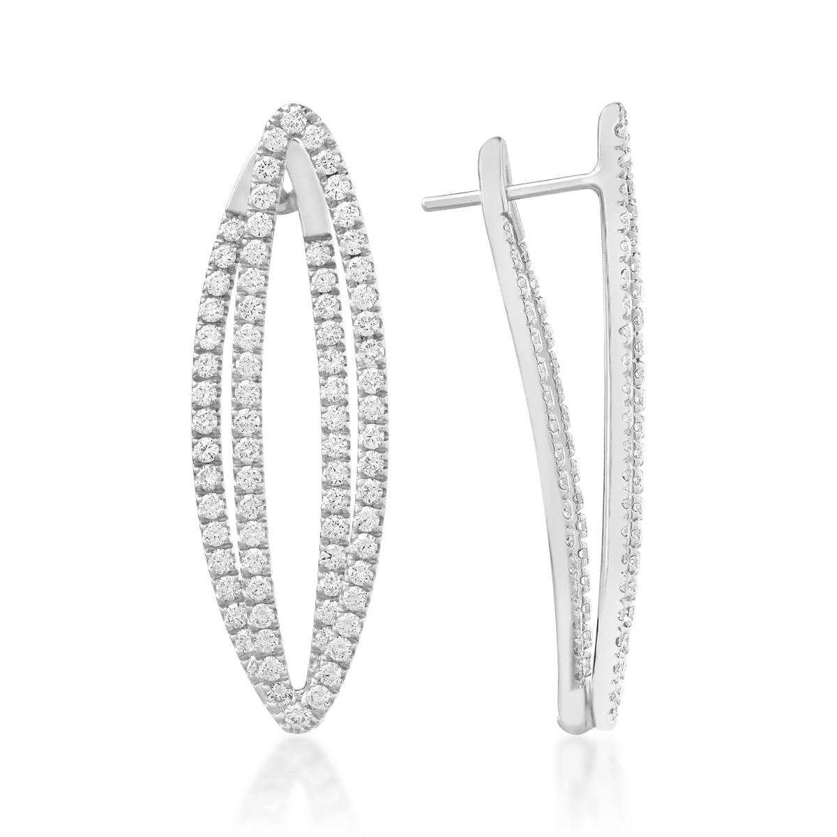 Cercei aur alb cu diamante de 2.2ct Cercei aur alb cu diamante de 2.2ct