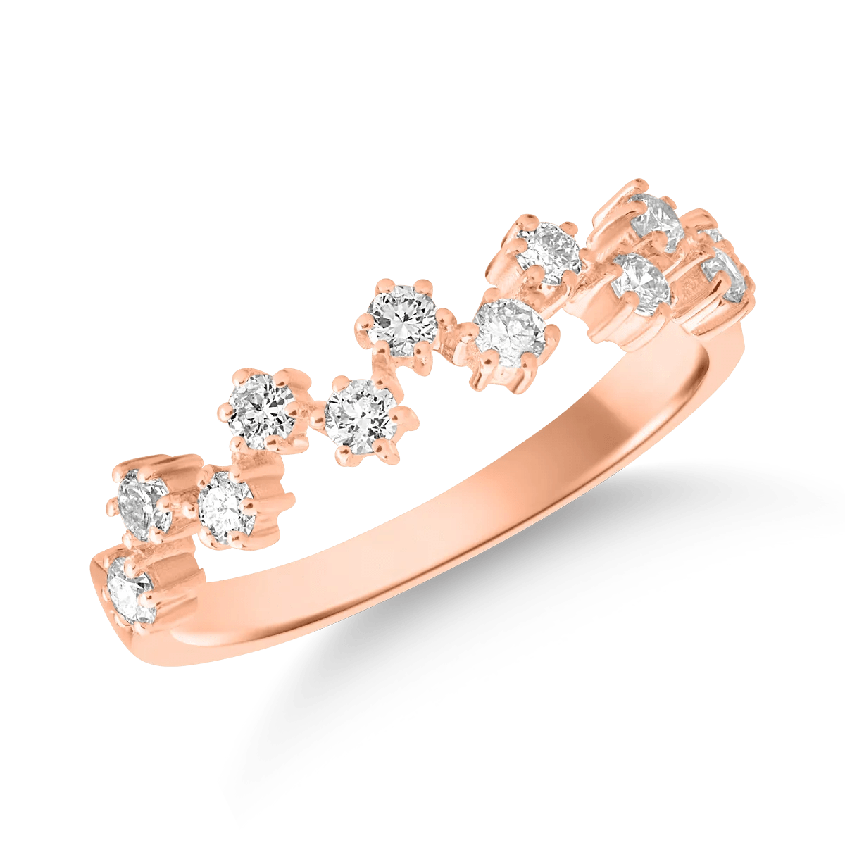 Inel din aur roz cu diamante de 0.41ct Inel din aur roz cu diamante de 0.41ct
