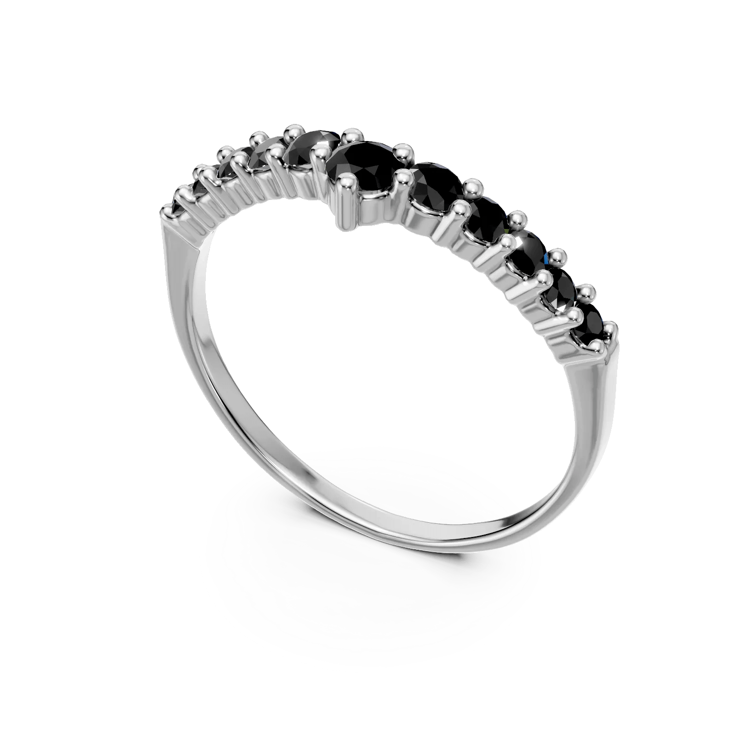 Inel aur alb semi eternity cu zirconia Inel aur alb semi eternity cu zirconia