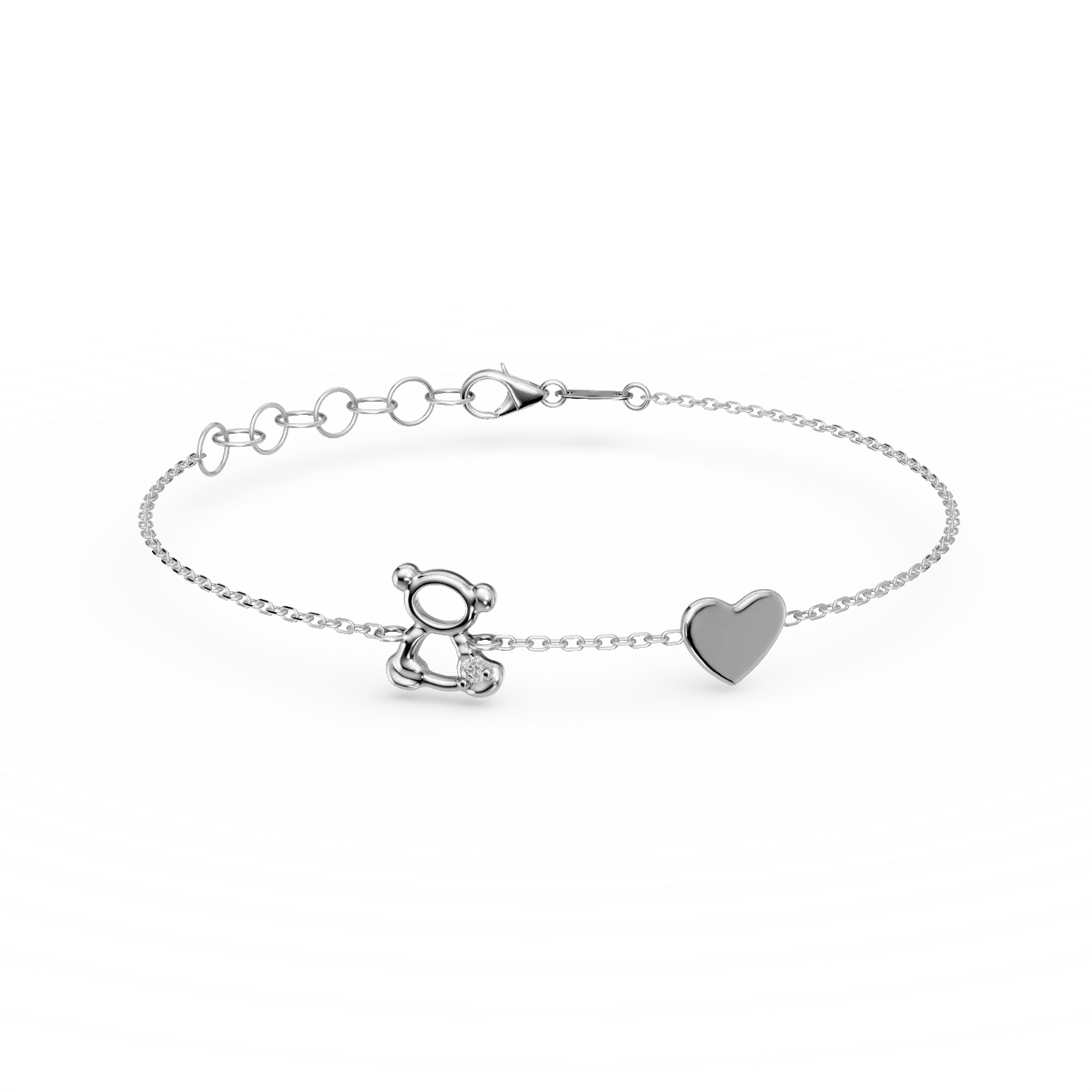 Brățară cu ursuleț din aur alb pentru copii Brățară cu ursuleț din aur alb pentru copii