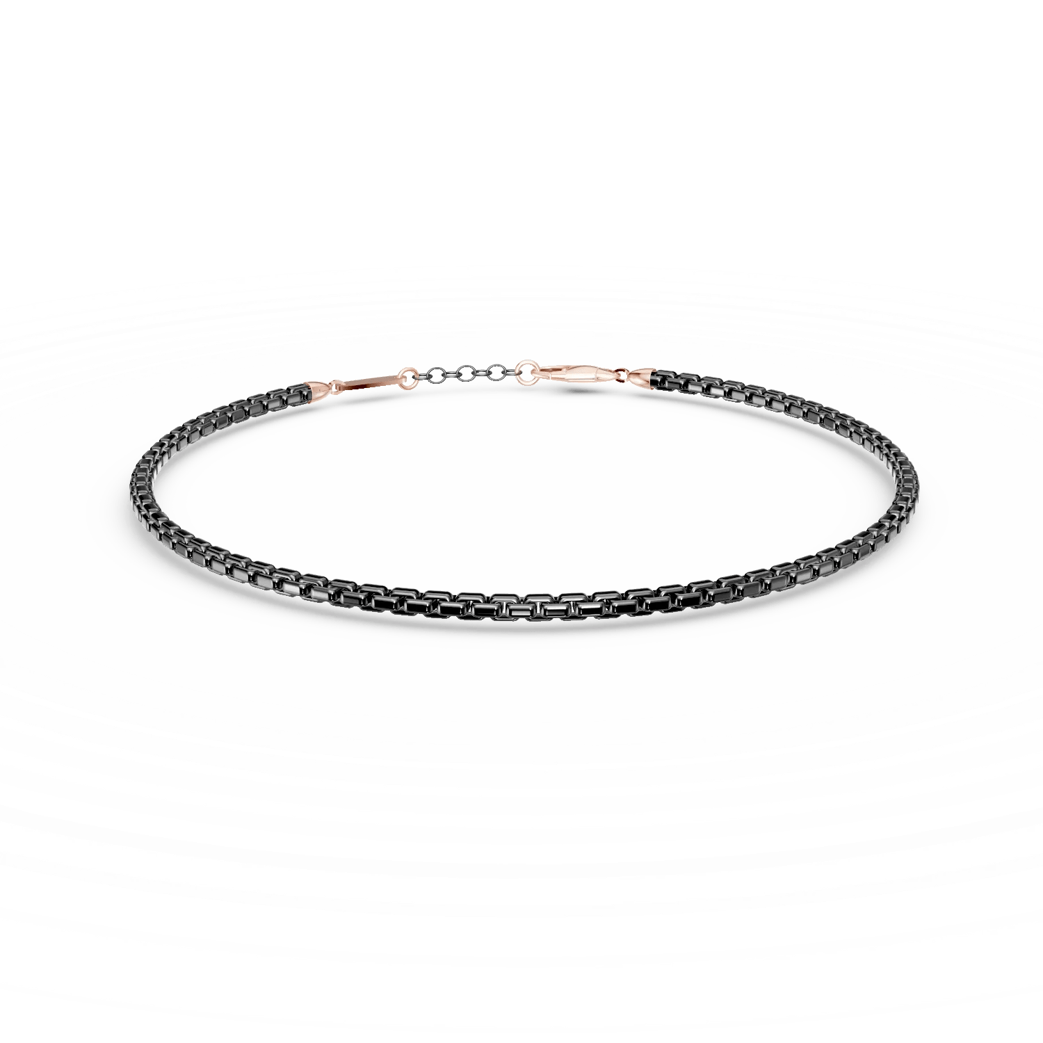 Brățară pentru bărbați din aur roz-negru Brățară pentru bărbați din aur roz-negru