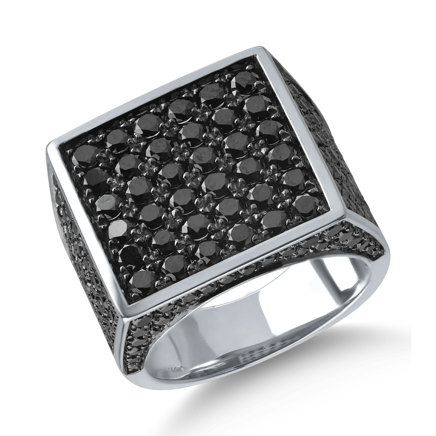 Inel din aur alb, diamante negre de 3.01ct Inel din aur alb, diamante negre de 3.01ct