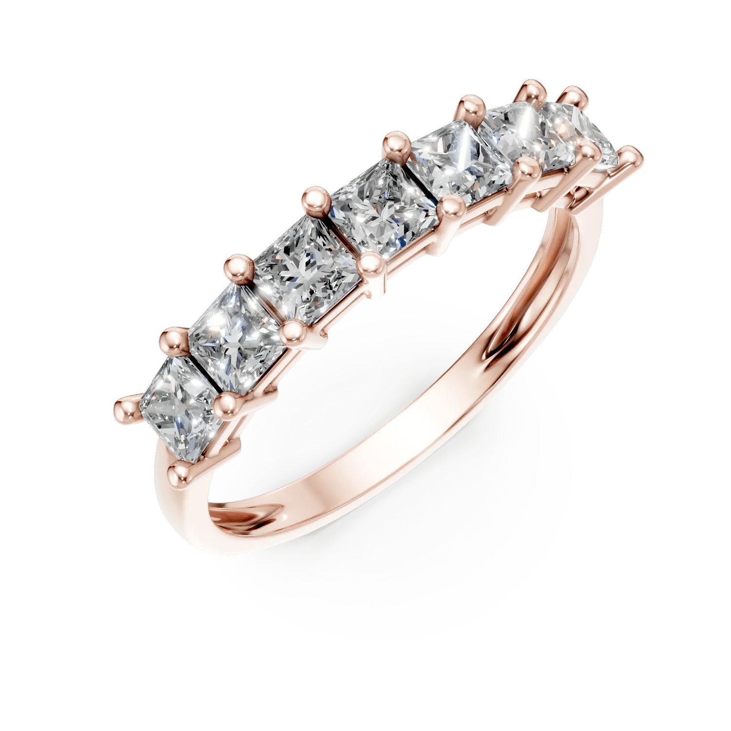 Inel din aur roz cu zirconii microsetting Inel din aur roz cu zirconii microsetting