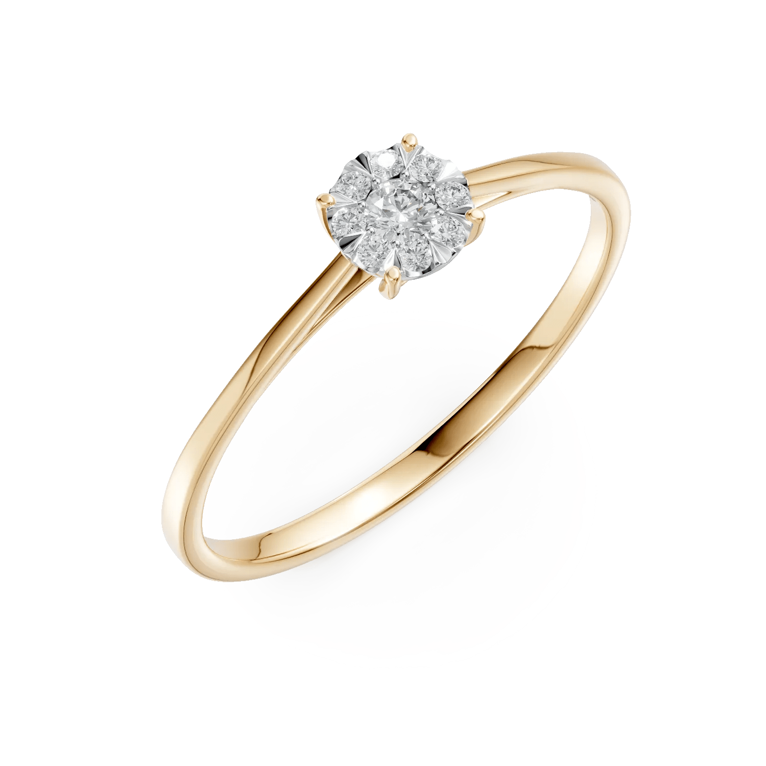 Inel de logodnă din aur galben cu diamante de 0.10ct Inel de logodnă din aur galben cu diamante de 0.10ct