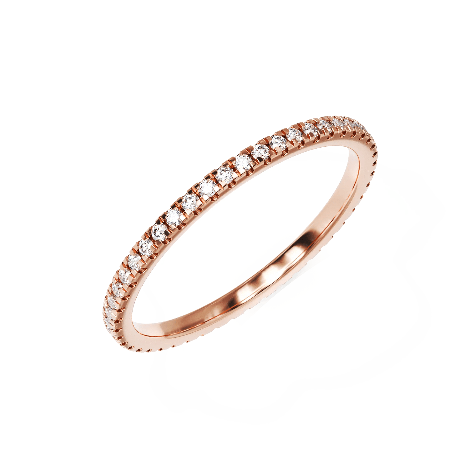 Inel eternity din aur roz cu diamante de 0.2ct Inel eternity din aur roz cu diamante de 0.2ct