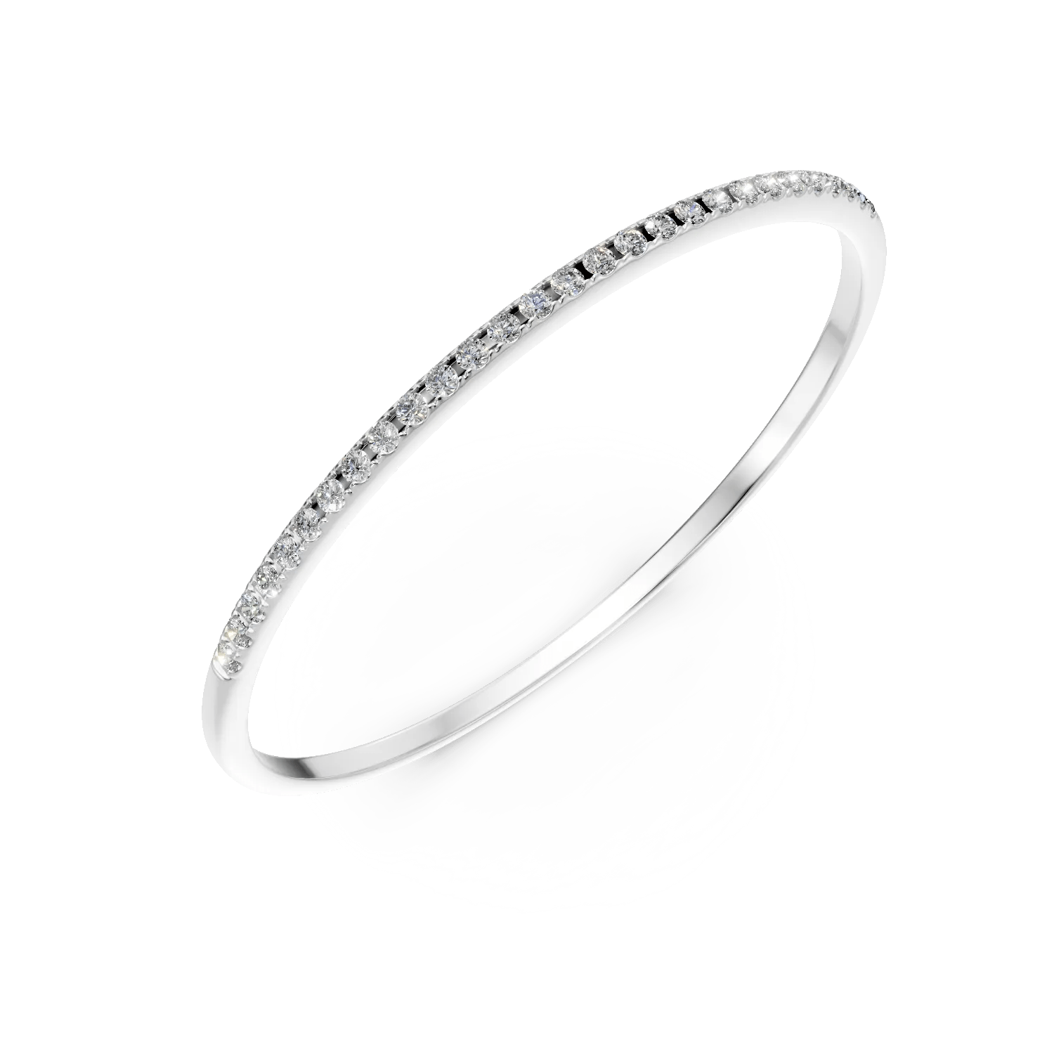 Inel semi eternity din aur alb cu diamante de 0.07ct Inel semi eternity din aur alb cu diamante de 0.07ct