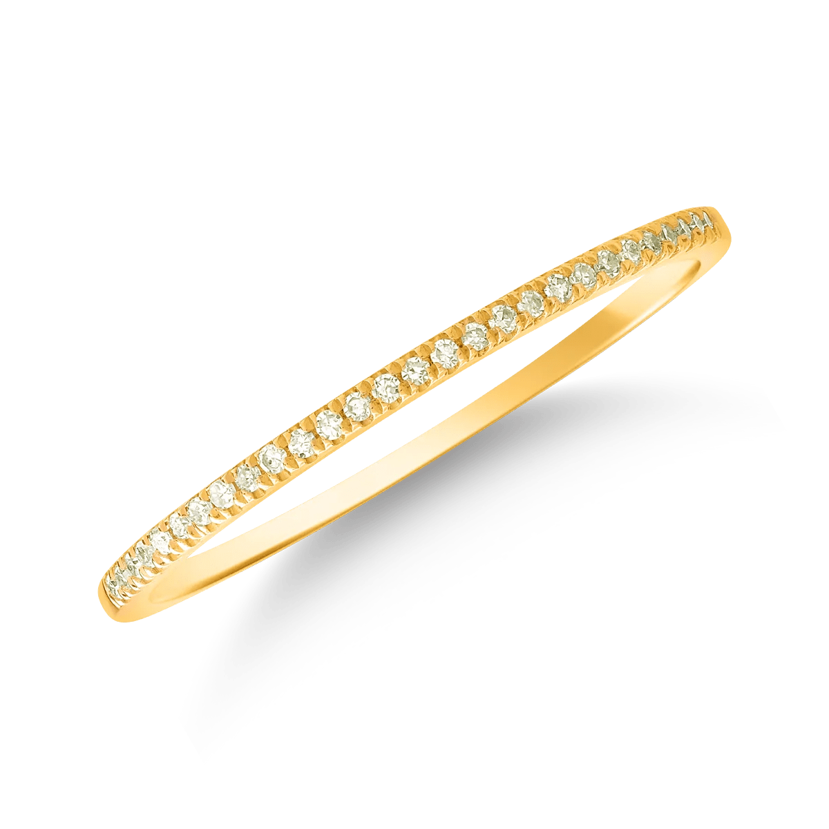 Inel semi-eternitate din aur galben cu diamante 0.07ct Inel semi-eternitate din aur galben cu diamante 0.07ct