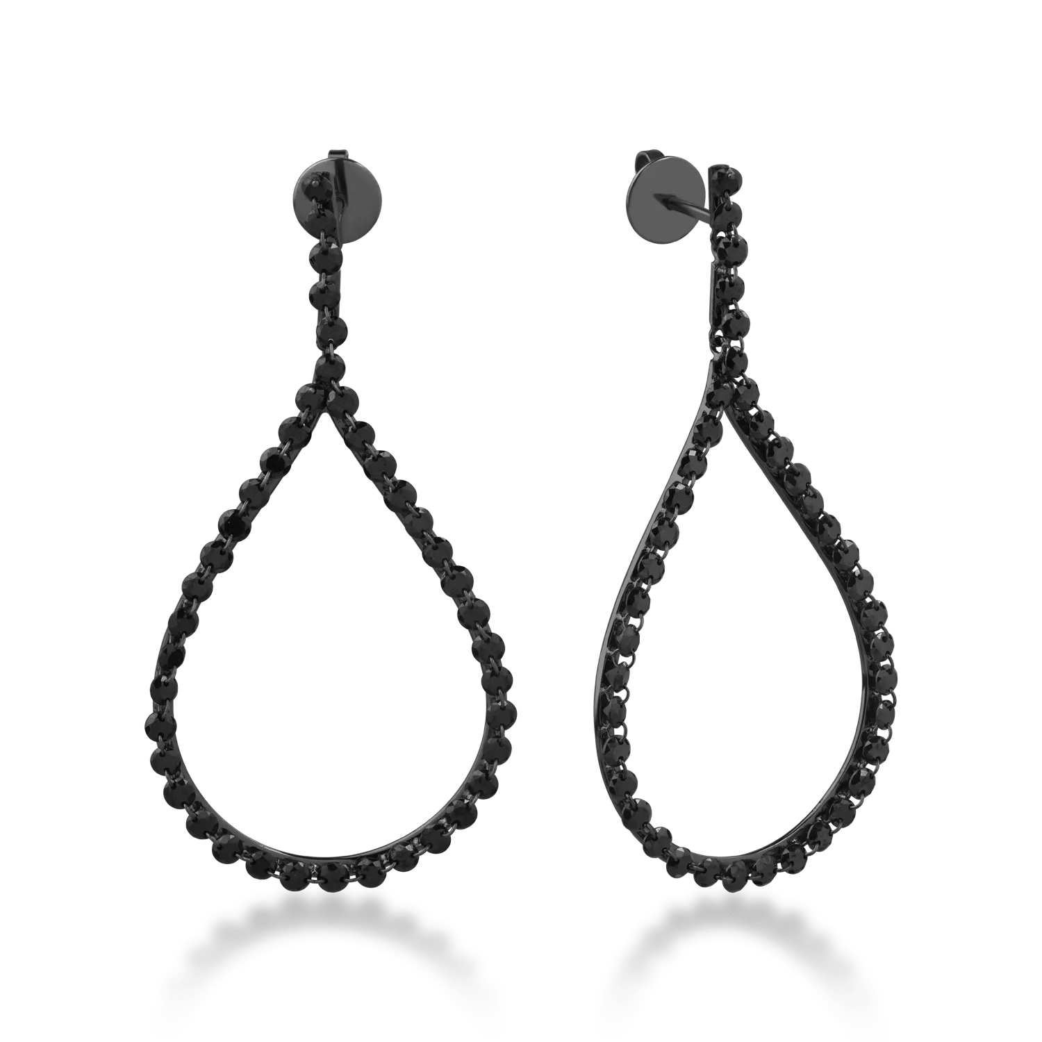 Cercei din aur negru cu diamante negre de 4.6ct Cercei din aur negru cu diamante negre de 4.6ct