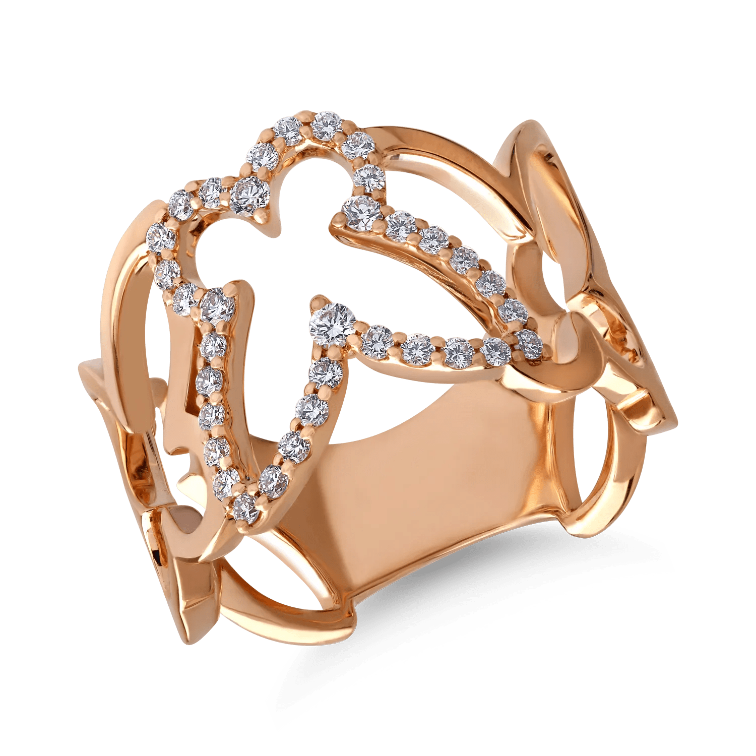 Inel din aur roz cu diamante de 0.35ct Inel din aur roz cu diamante de 0.35ct