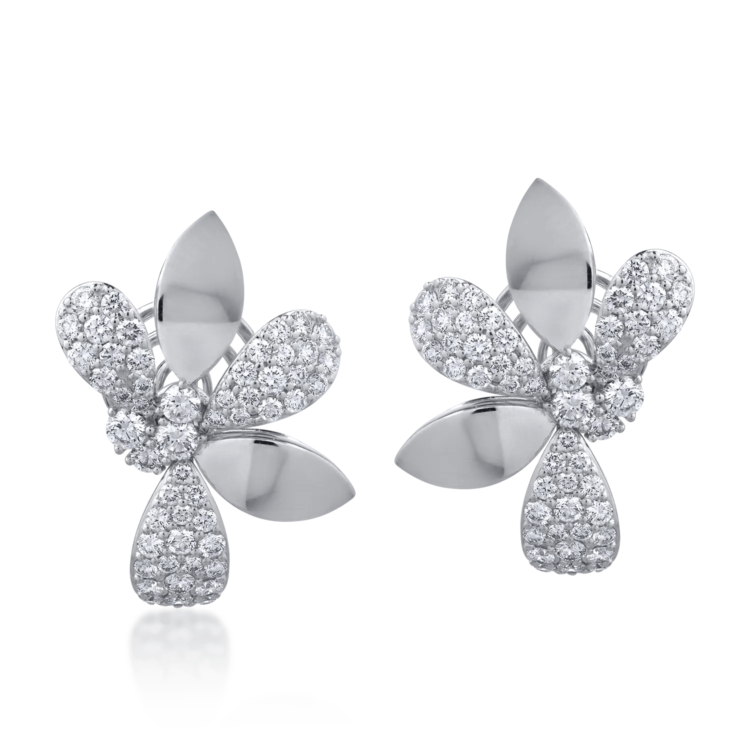 Cercei aur alb cu diamante 1.96ct Cercei aur alb cu diamante 1.96ct