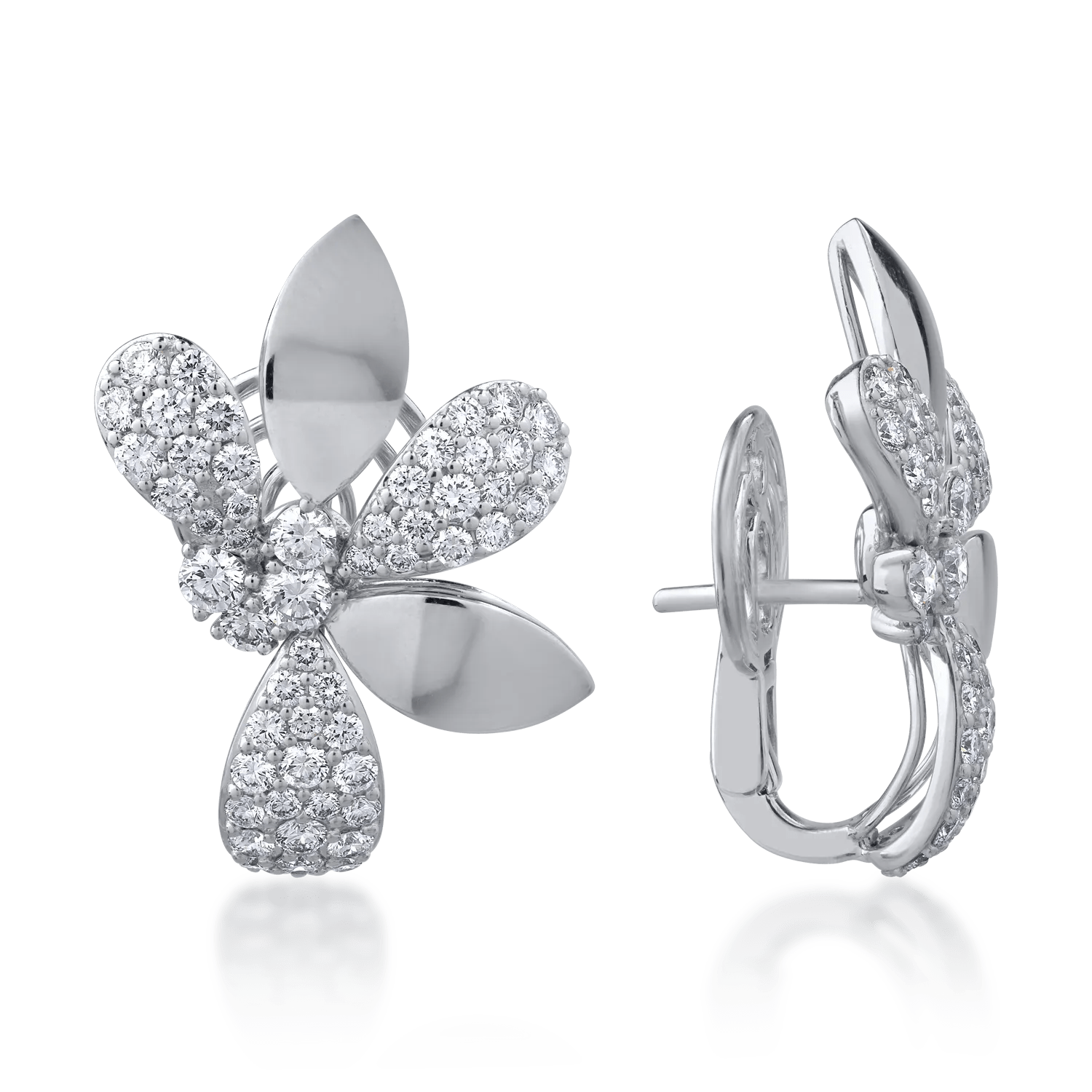 Cercei aur alb cu diamante 1.96ct Cercei aur alb cu diamante 1.96ct