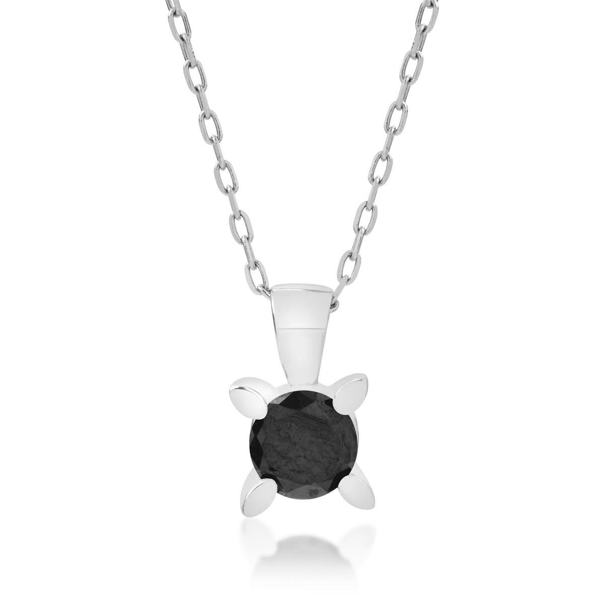 Lanț cu pandantiv din aur alb și diamant negru de 0.4ct Lanț cu pandantiv din aur alb și diamant negru de 0.4ct
