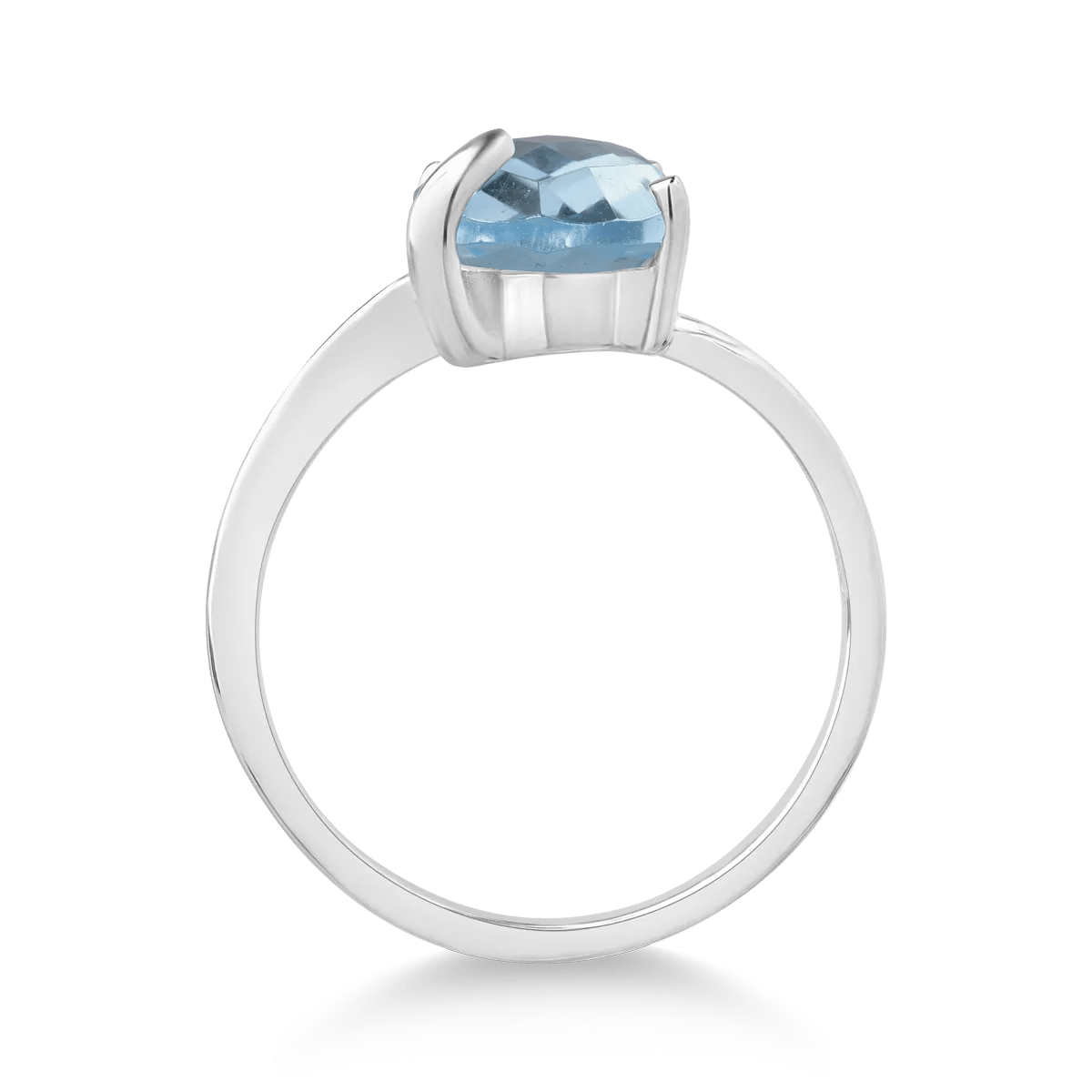 Inel din aur alb cu zirconia albastră – bijuterii teilor Inel din aur alb cu zirconia albastră - bijuterii teilor