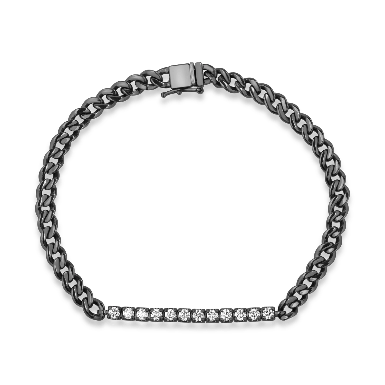 Brățară din aur negru cu diamante de 0.7ct pentru bărbați Brățară din aur negru cu diamante de 0.7ct pentru bărbați