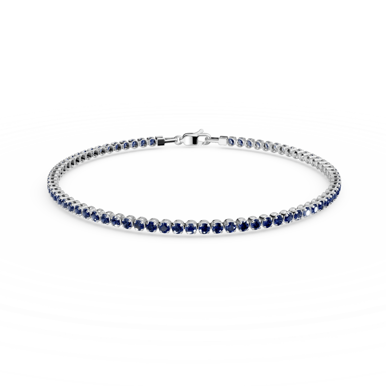 Brățară tennis din aur alb cu zirconia albastre Brățară tennis din aur alb cu zirconia albastre