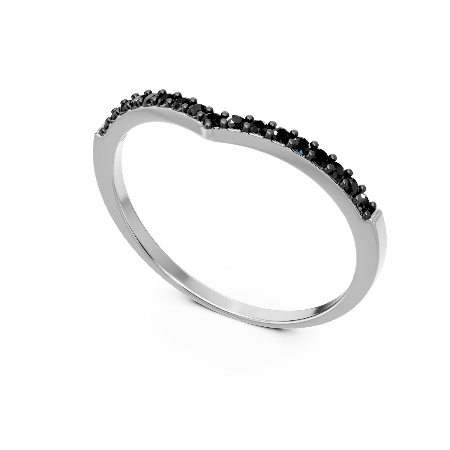 Inel aur alb semi eternity cu zirconia Inel aur alb semi eternity cu zirconia