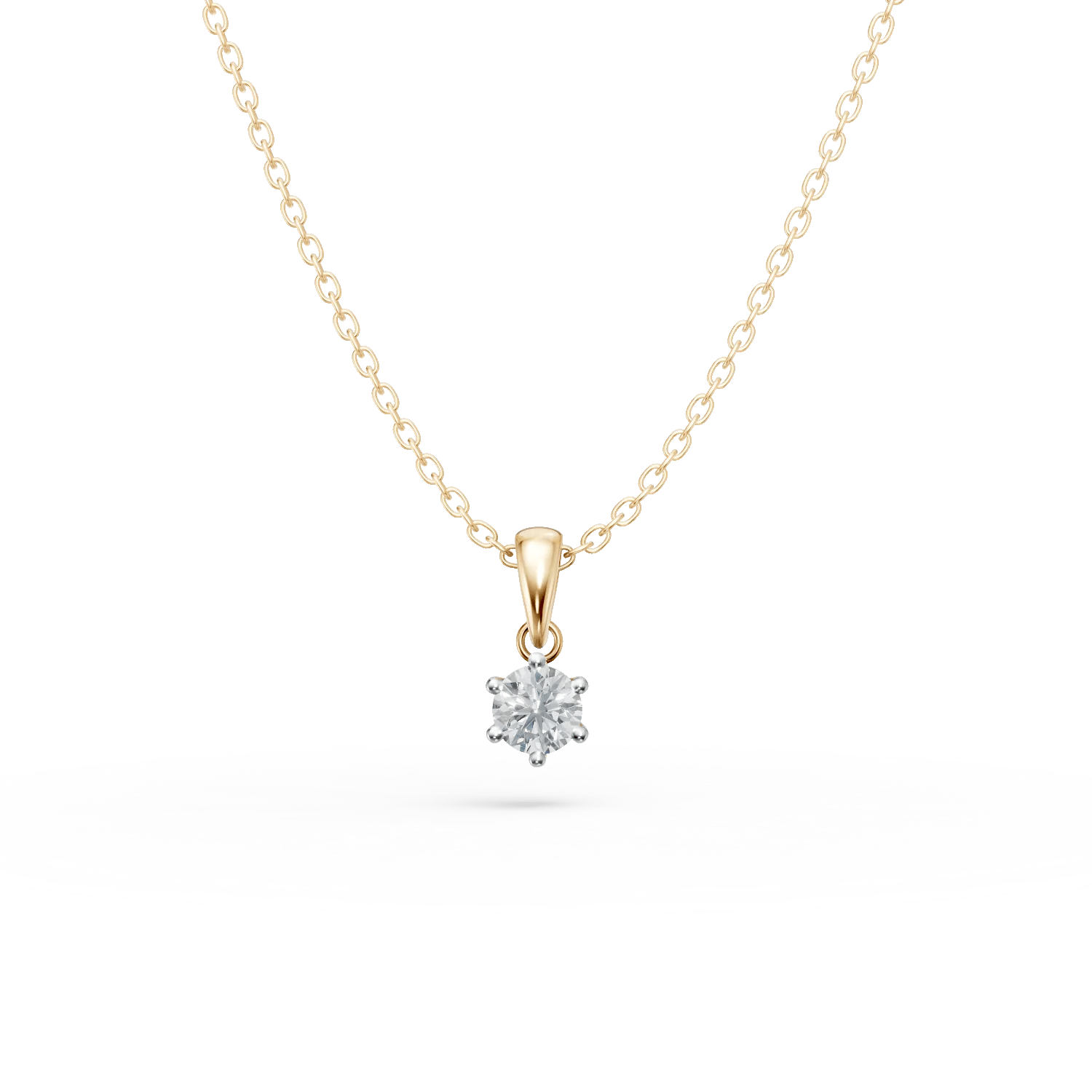 Lanț cu pandantiv din aur galben cu diamant 0.305ct Lanț cu pandantiv din aur galben cu diamant 0.305ct