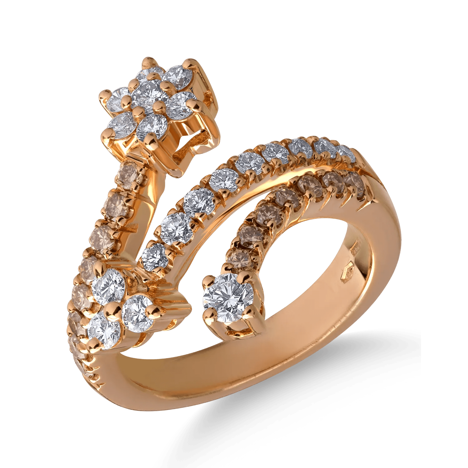 Inel din aur roz cu diamante 1.23ct Inel din aur roz cu diamante 1.23ct