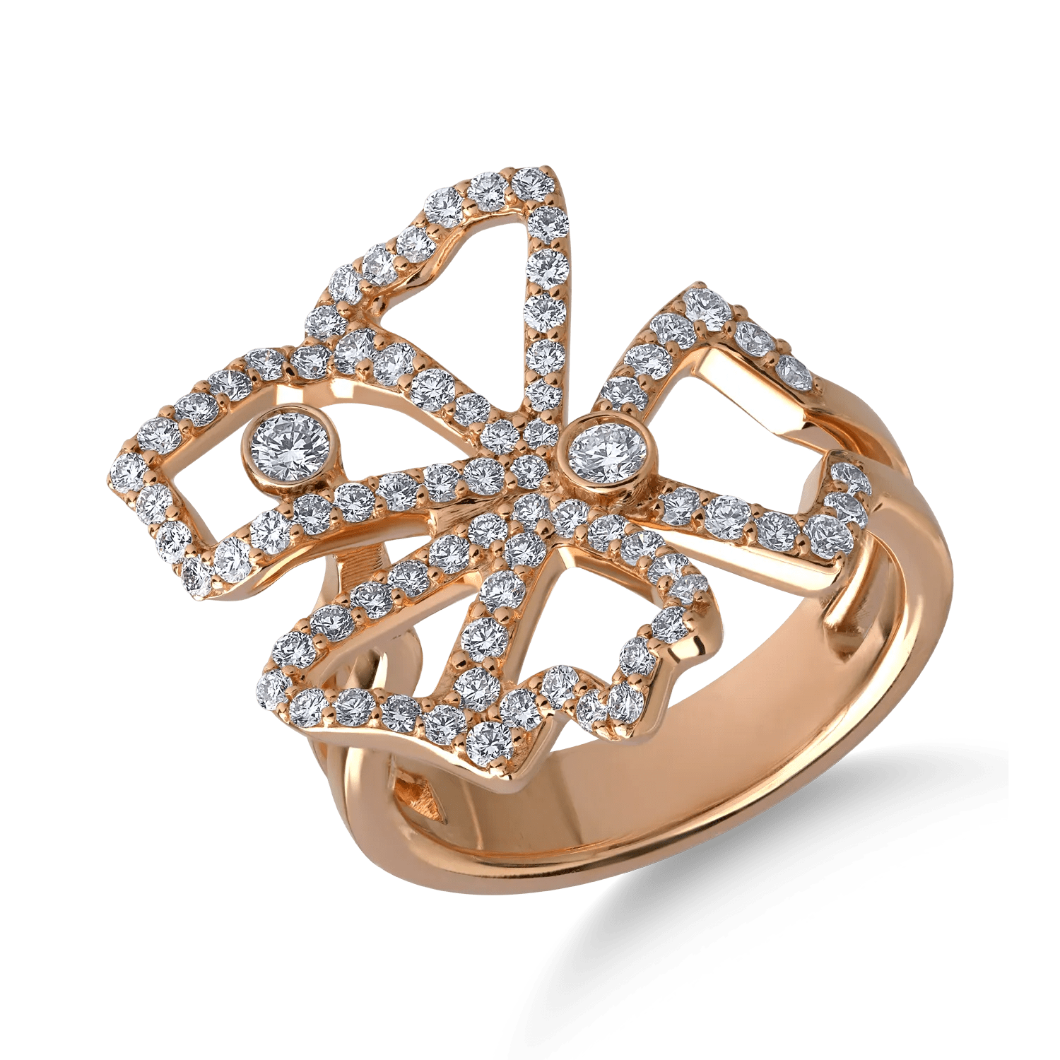 Inel din aur roz cu diamante de 0.9ct Inel din aur roz cu diamante de 0.9ct