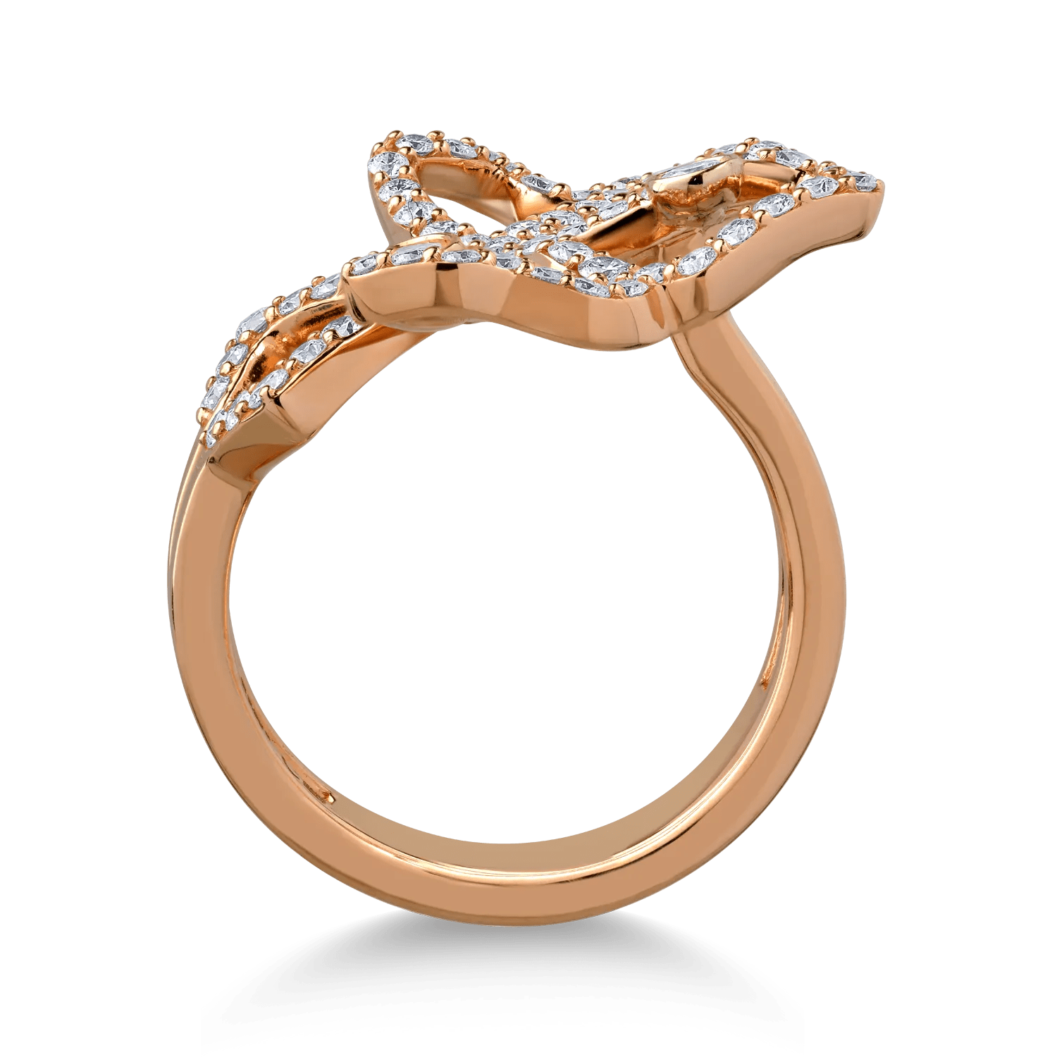 Inel din aur roz cu diamante de 0.9ct Inel din aur roz cu diamante de 0.9ct