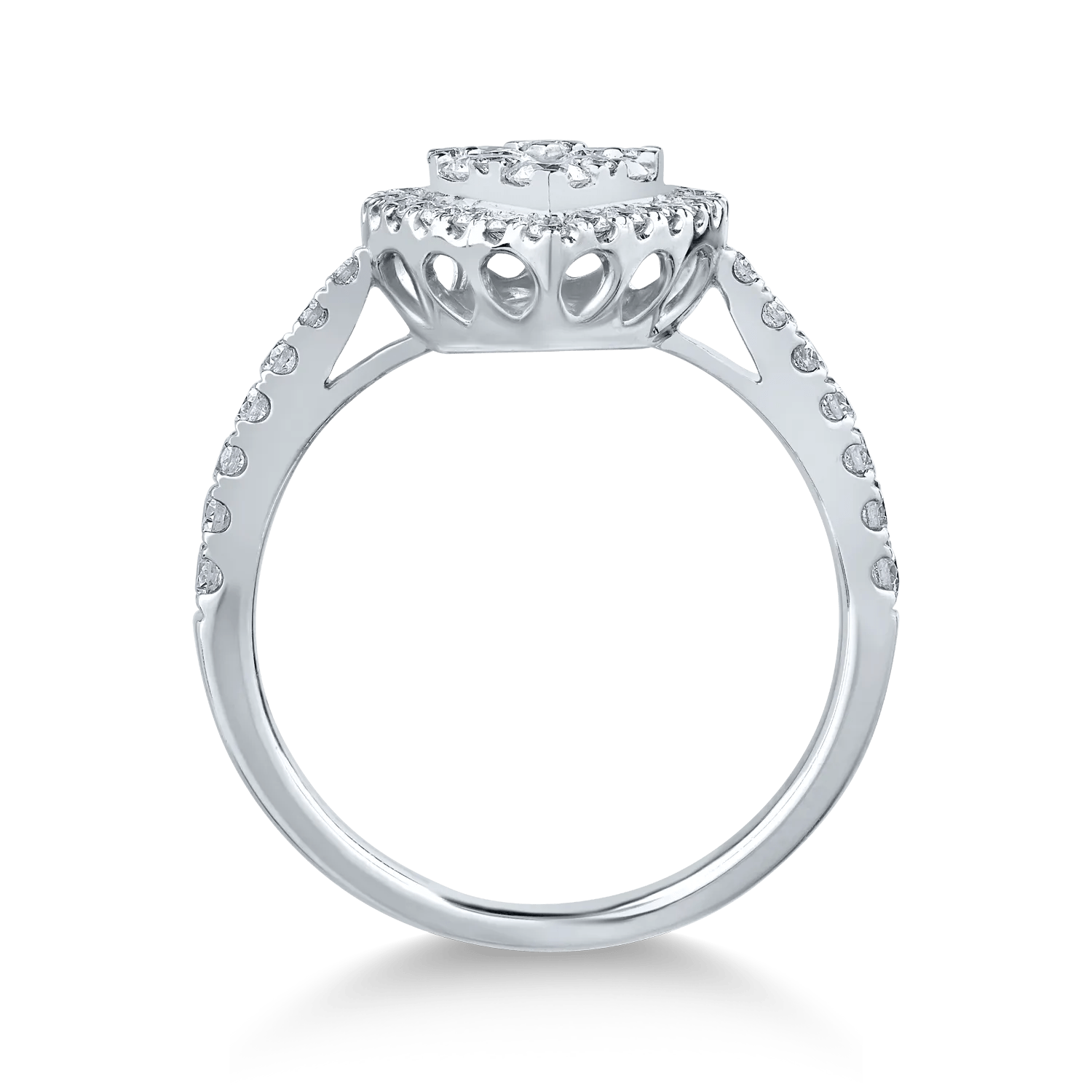 Inel din aur alb cu diamante 0.9ct Inel din aur alb cu diamante 0.9ct