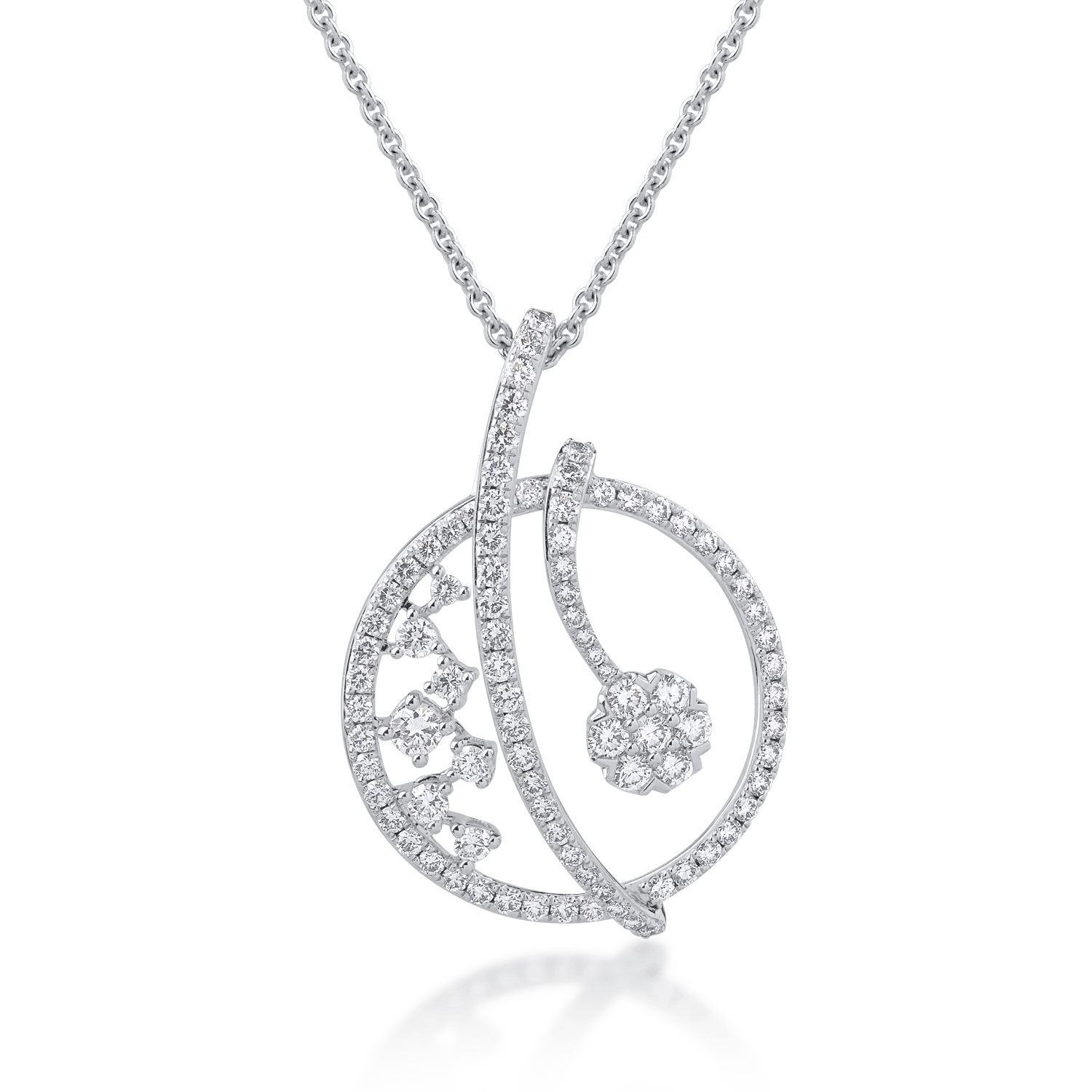 Lanț cu pandantiv din aur alb și diamante de 0.97ct Lanț cu pandantiv din aur alb și diamante de 0.97ct