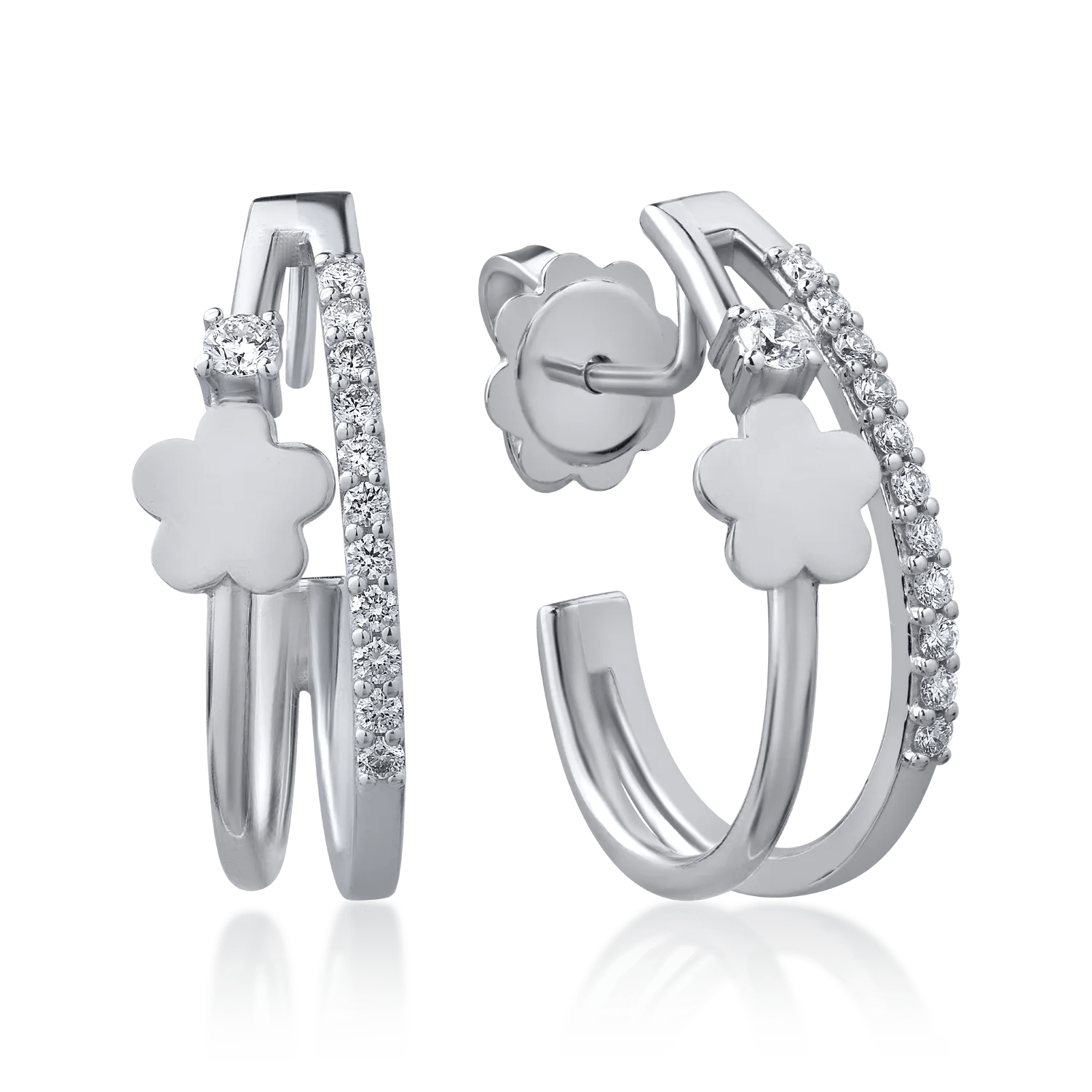 Cercei din aur alb cu diamante de 0.28ct Cercei din aur alb cu diamante de 0.28ct