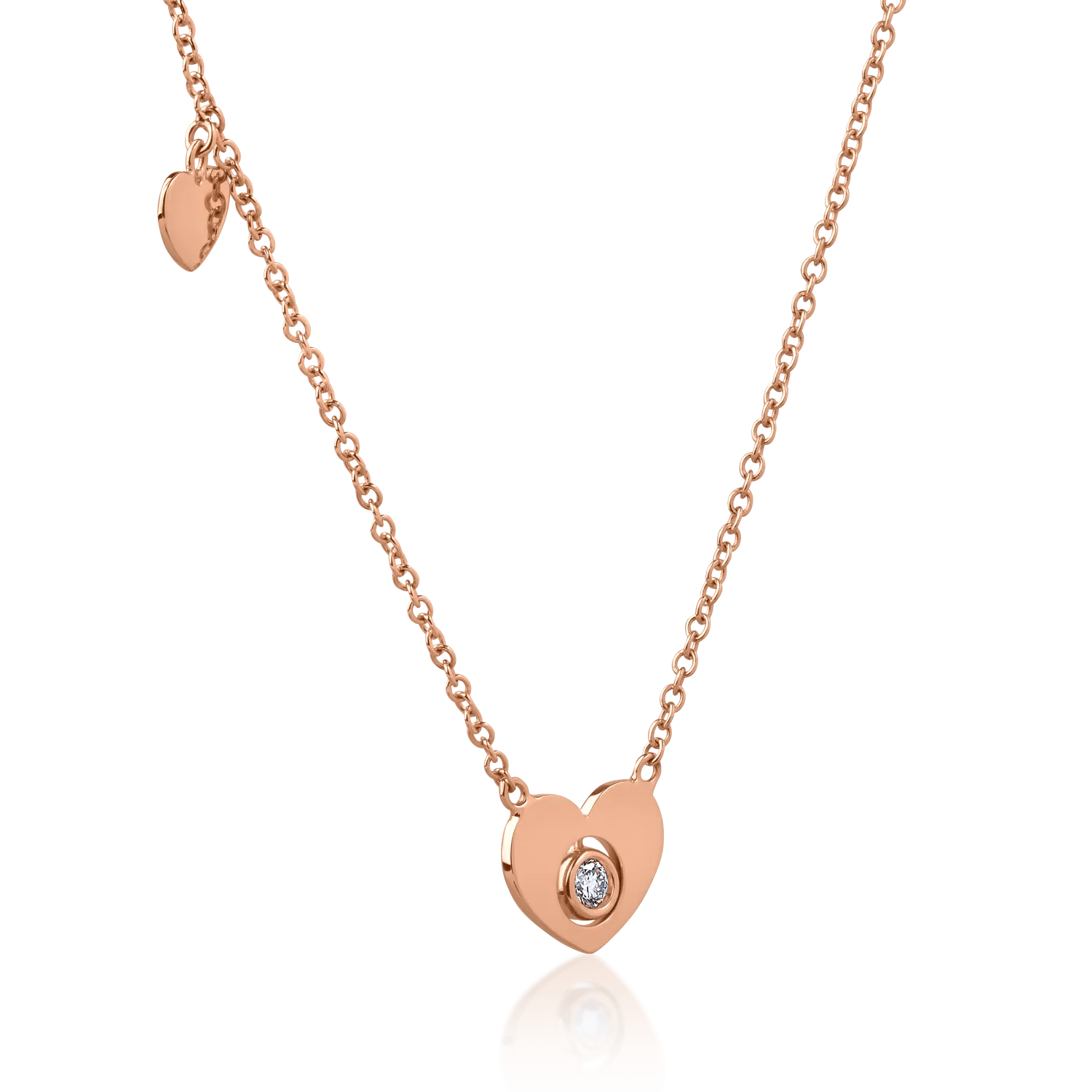 Lanț aur roz și diamant de 0.05ct Lanț aur roz și diamant de 0.05ct