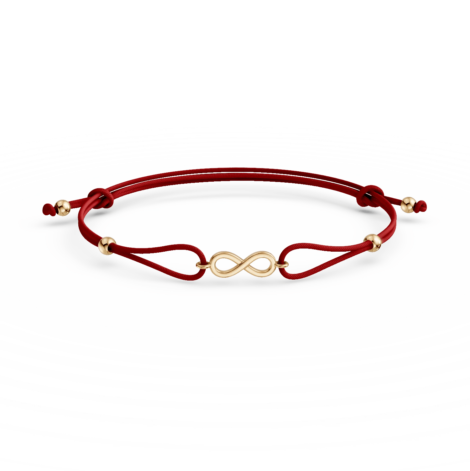 Brățară cu șnur și charm infinit din aur galben Brățară cu șnur și charm infinit din aur galben